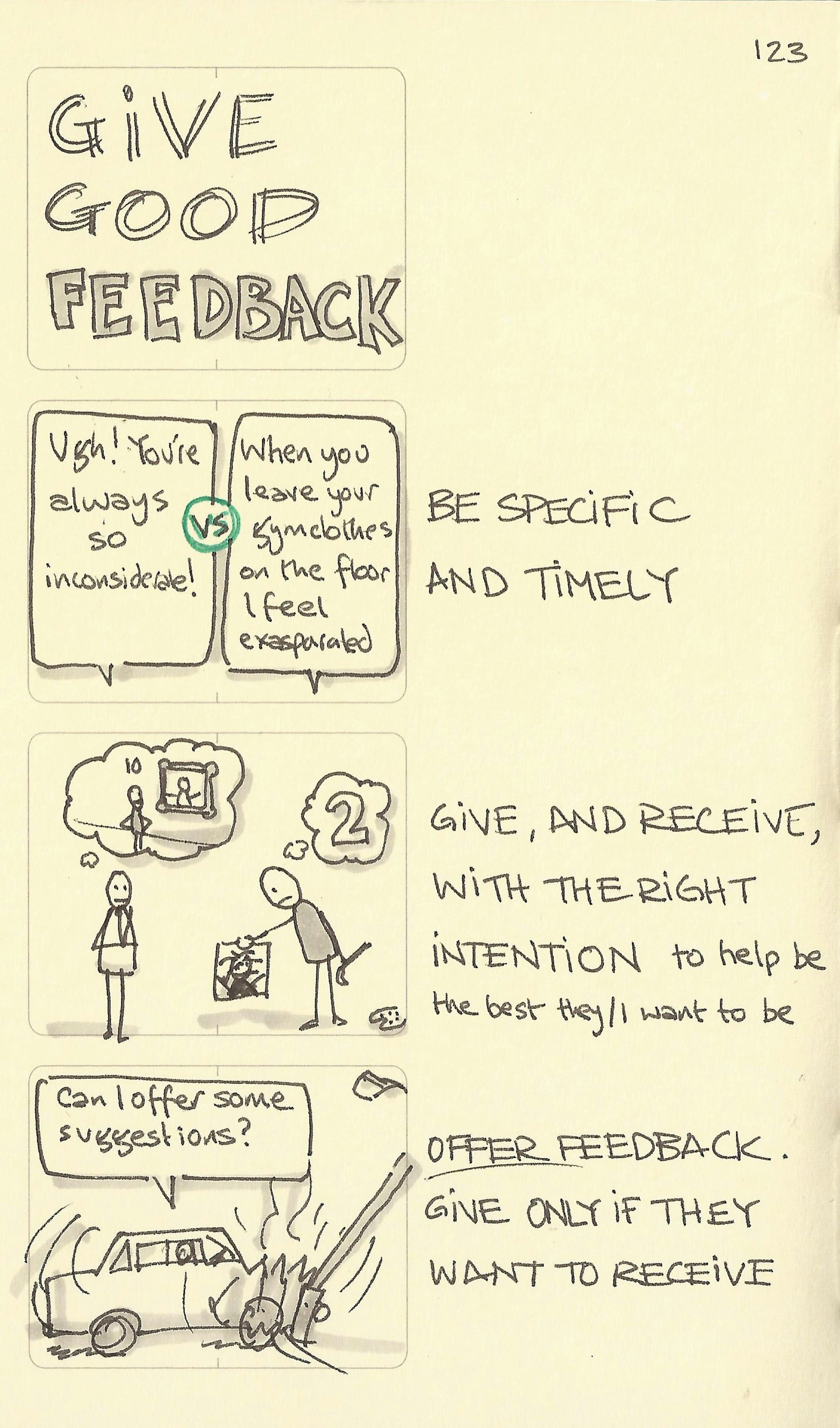 Give good feedback - Sketchplanations