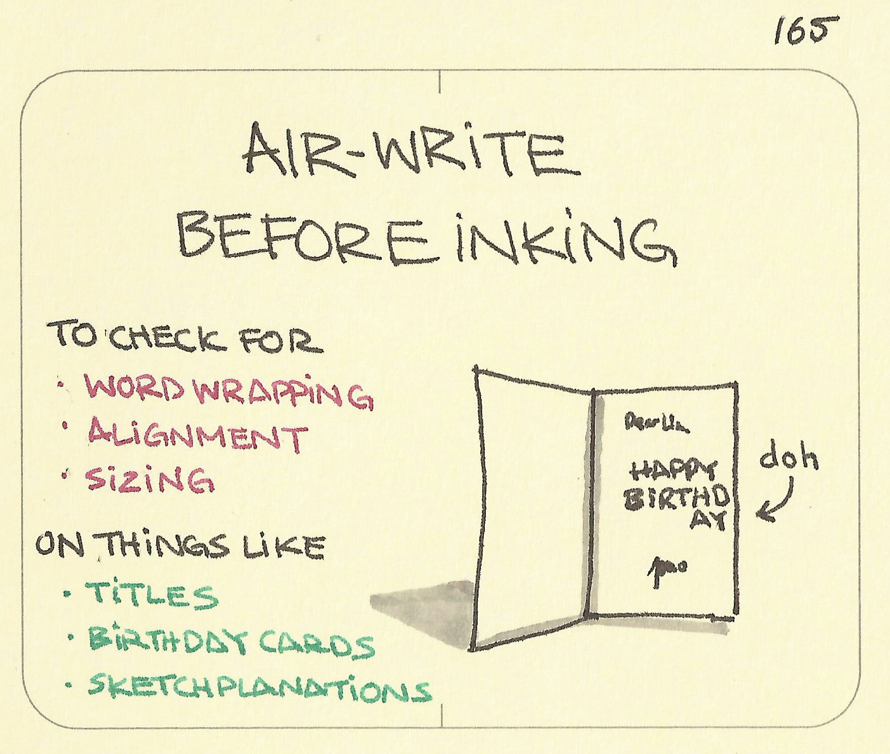 Air-write before inking - Sketchplanations
