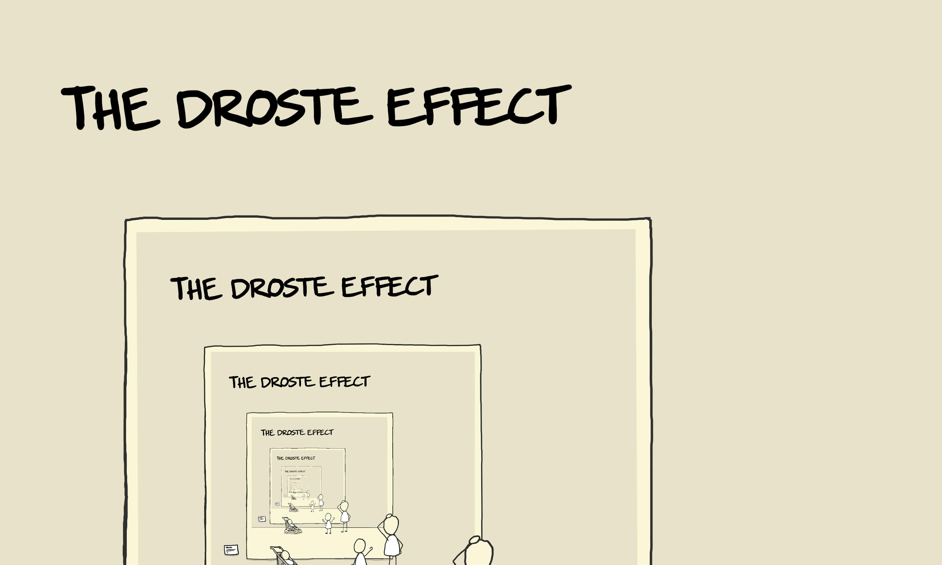 The Droste effect illustration: where the picture contains the picture which contains the picture which contains the picture...
