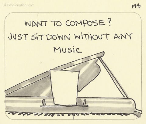 Want to compose? Just sit down without any music - Sketchplanations