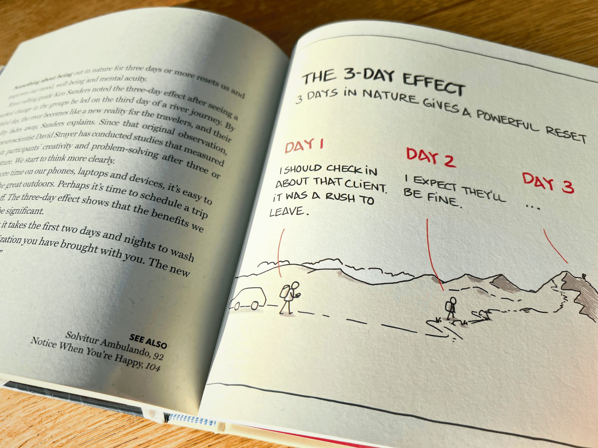 Big Ideas Little Pictures open page of The 3-Day effect sketch