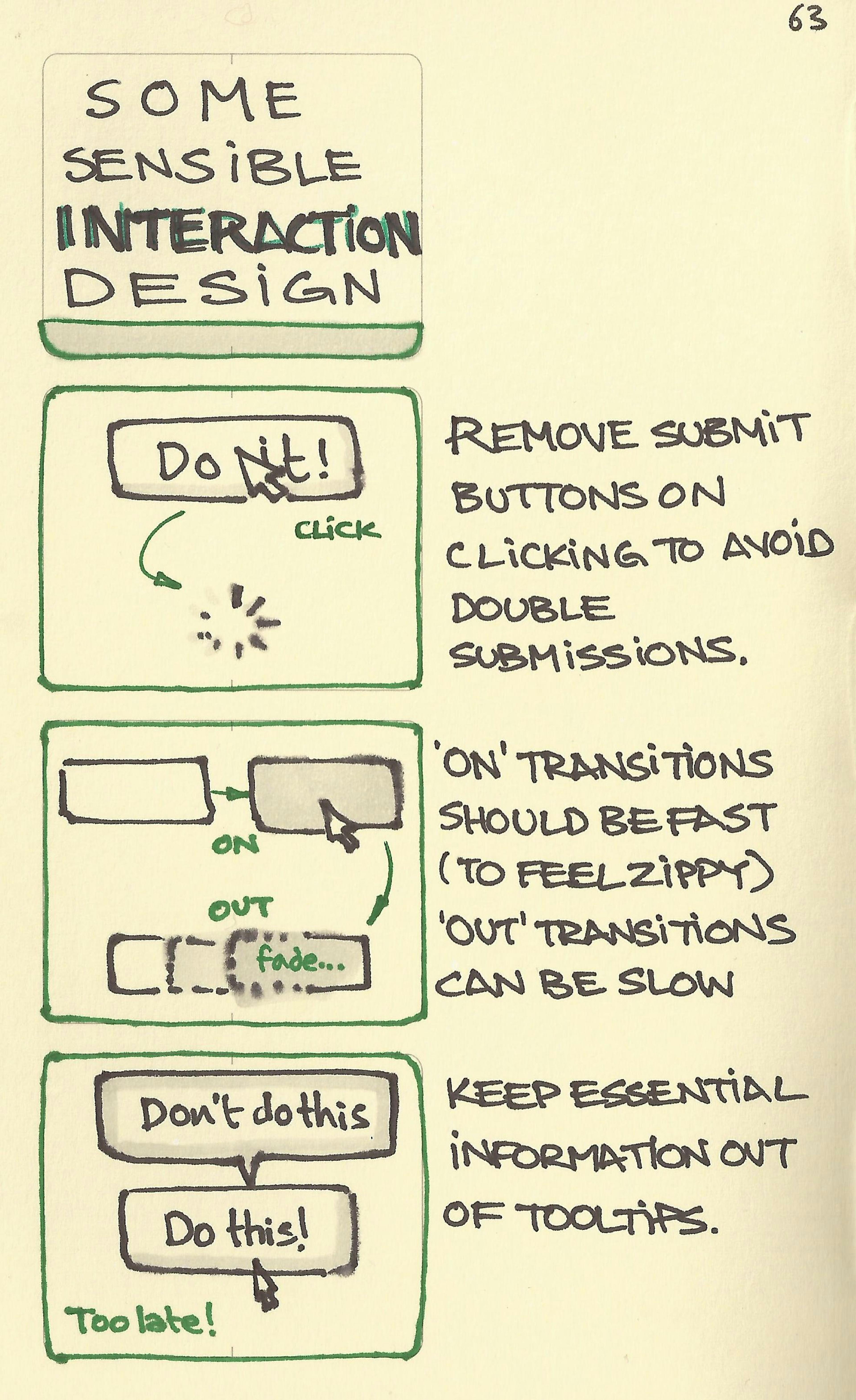 Some sensible interaction design principles