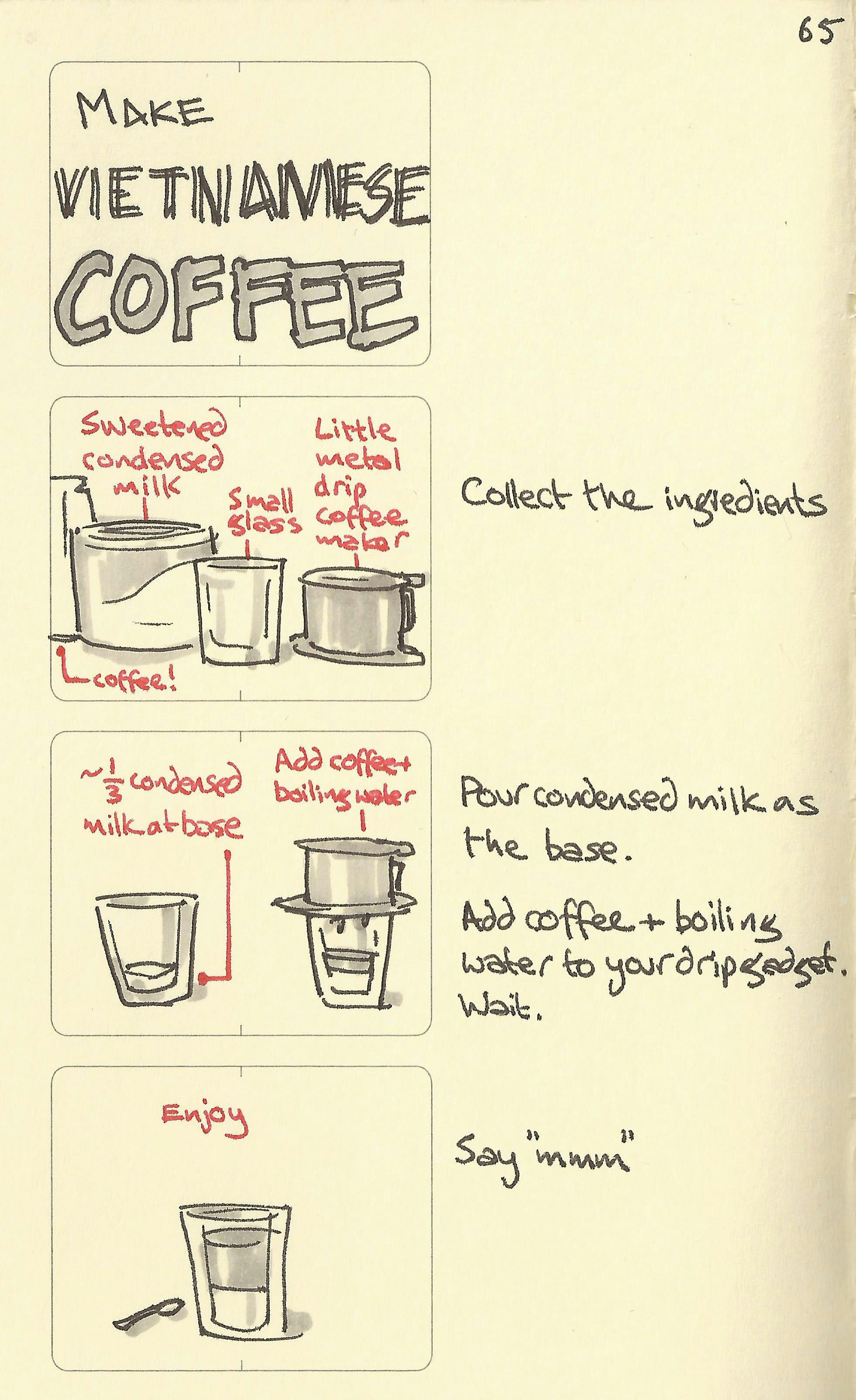 Make Vietnamese coffee - Sketchplanations