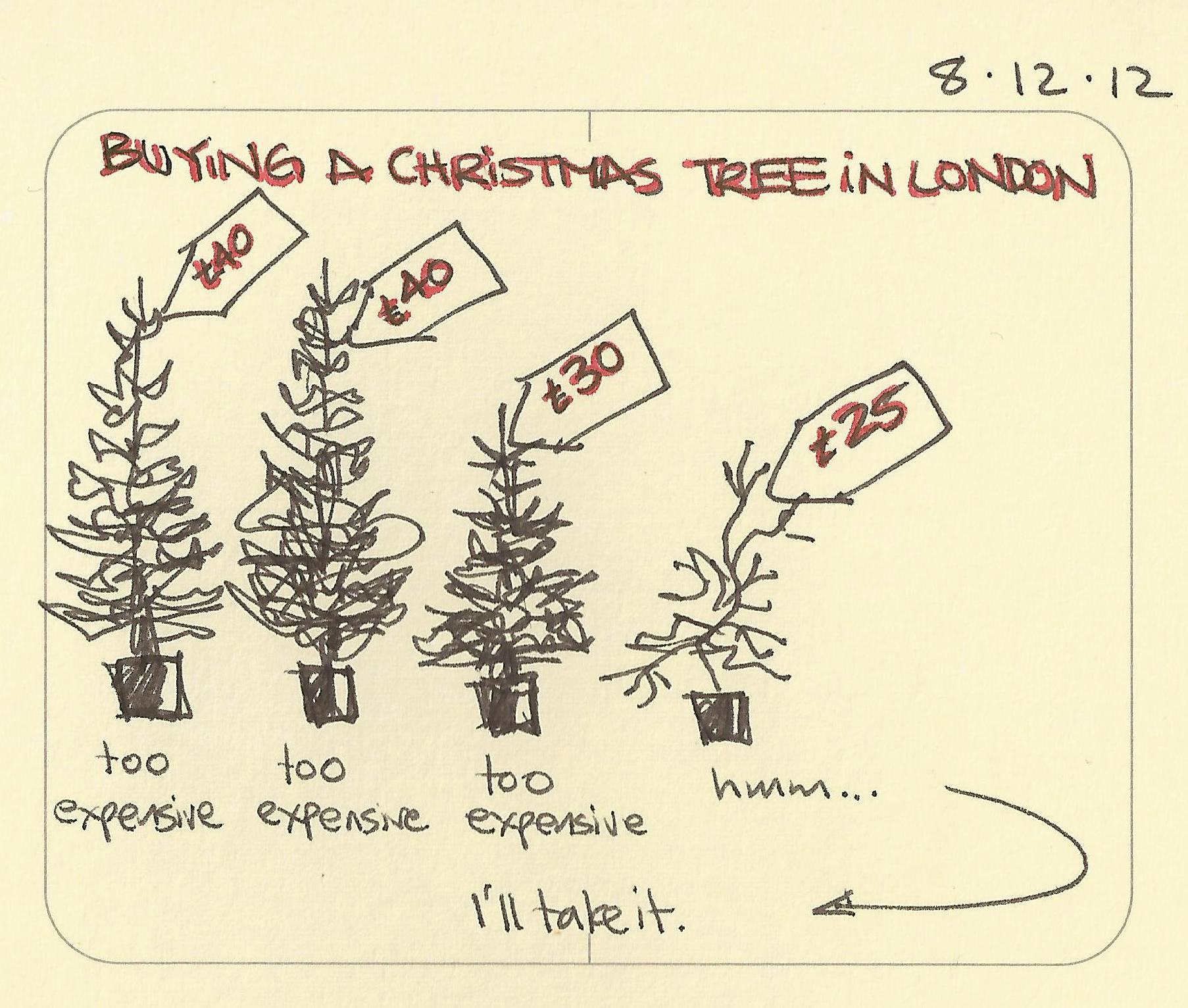 Buying a Christmas tree in London - Sketchplanations