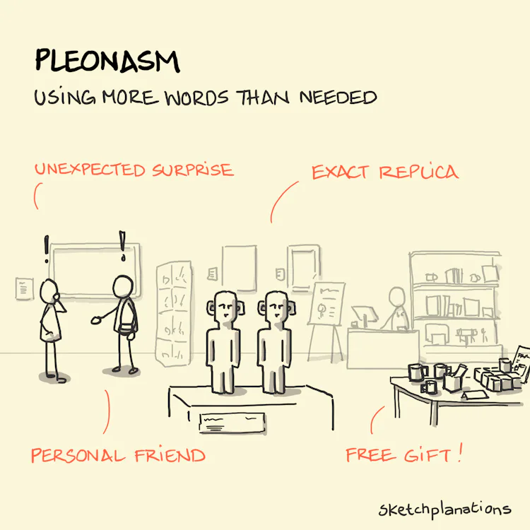 Pleonasm - Sketchplanations