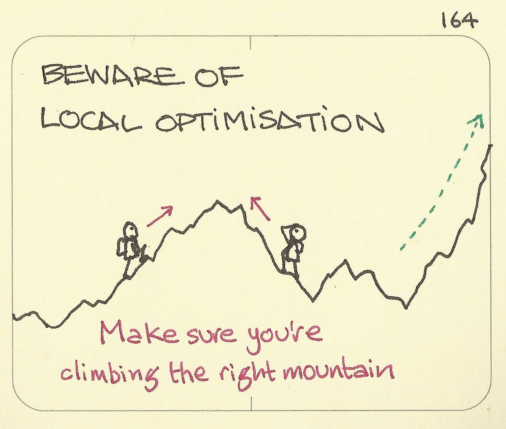 Beware of local optimisation - Sketchplanations