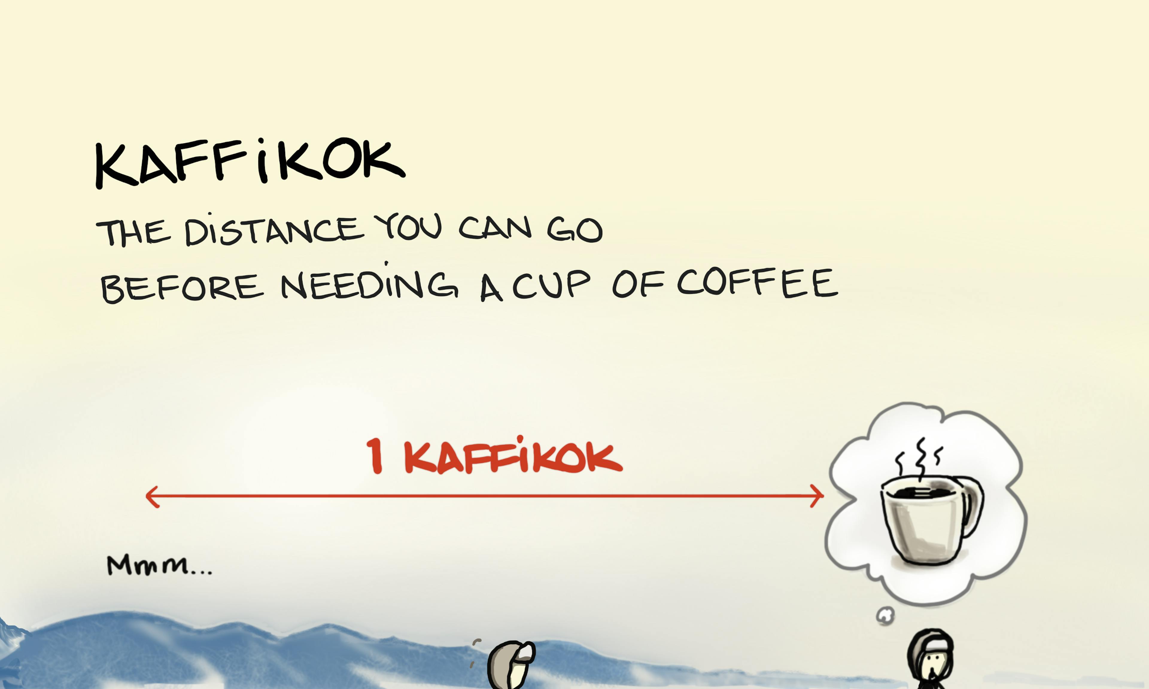 Kaffikok meaning - what is a kaffikok - the distance you can go before needing a cup of coffee
