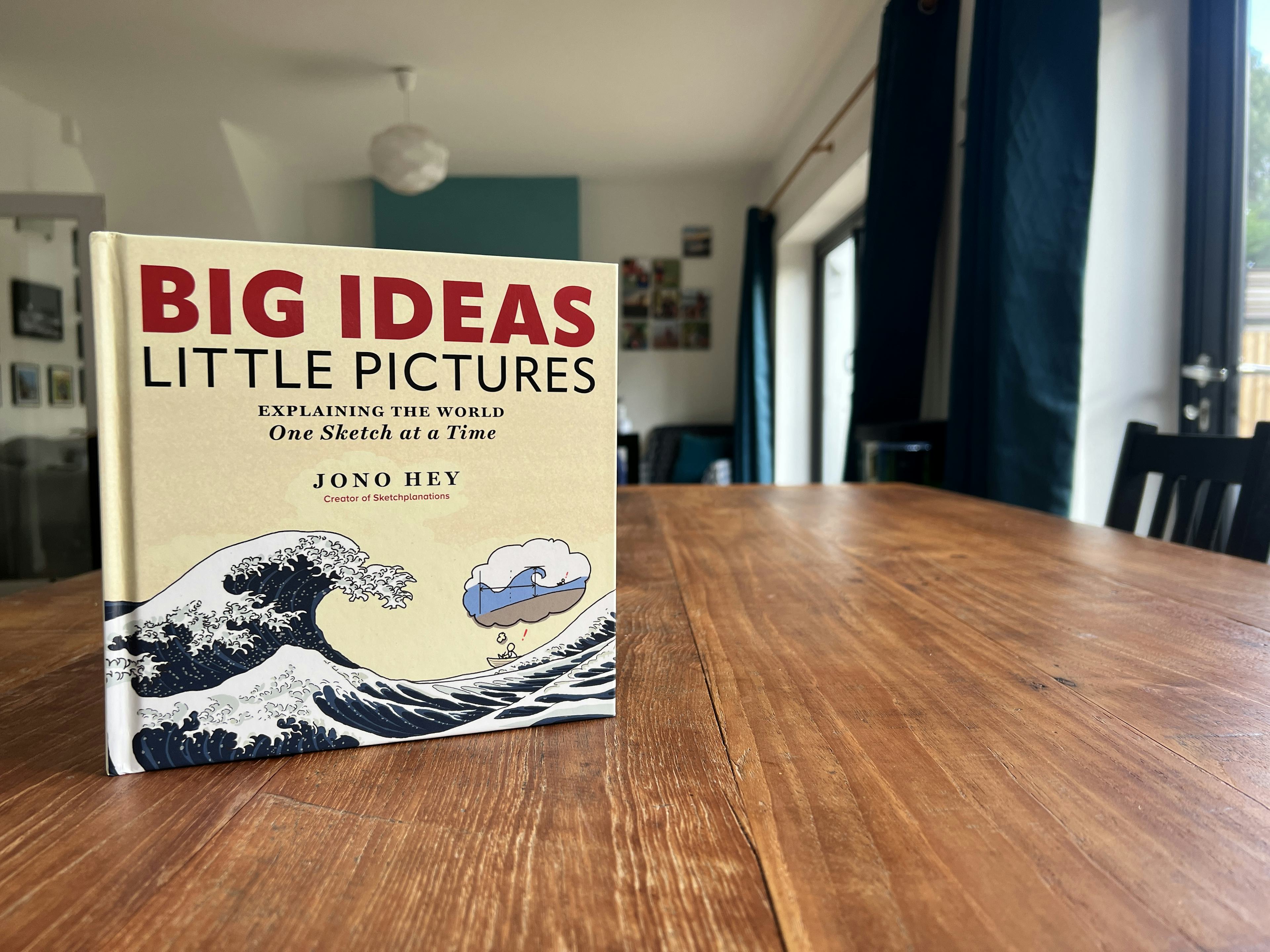 Big Ideas Little Pictures book on a wooden table