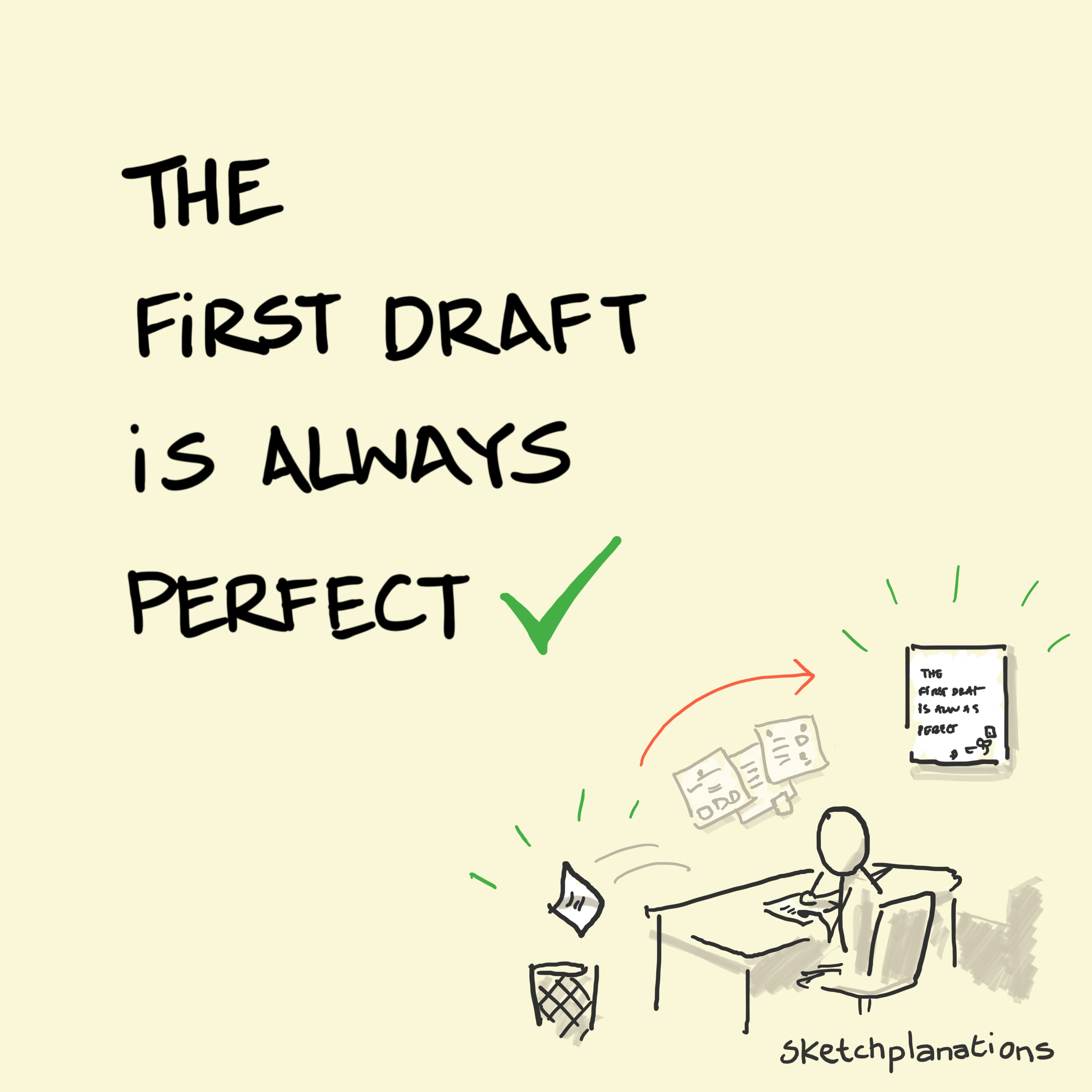 The first draft is always perfect - Sketchplanations