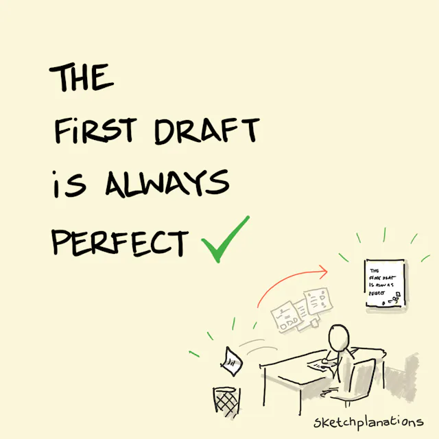 Good First Draft The first draft is always perfect - Sketchplanations