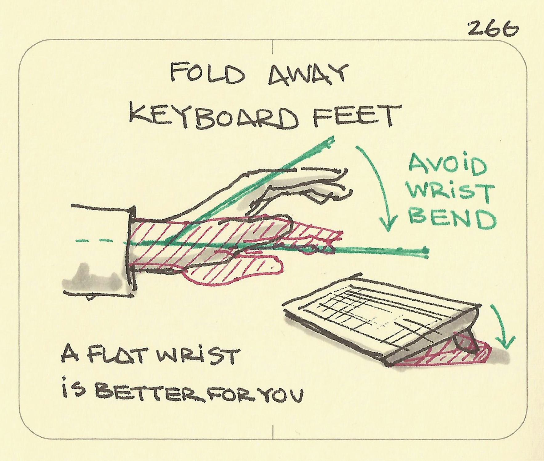 Fold away keyboard feet - Sketchplanations