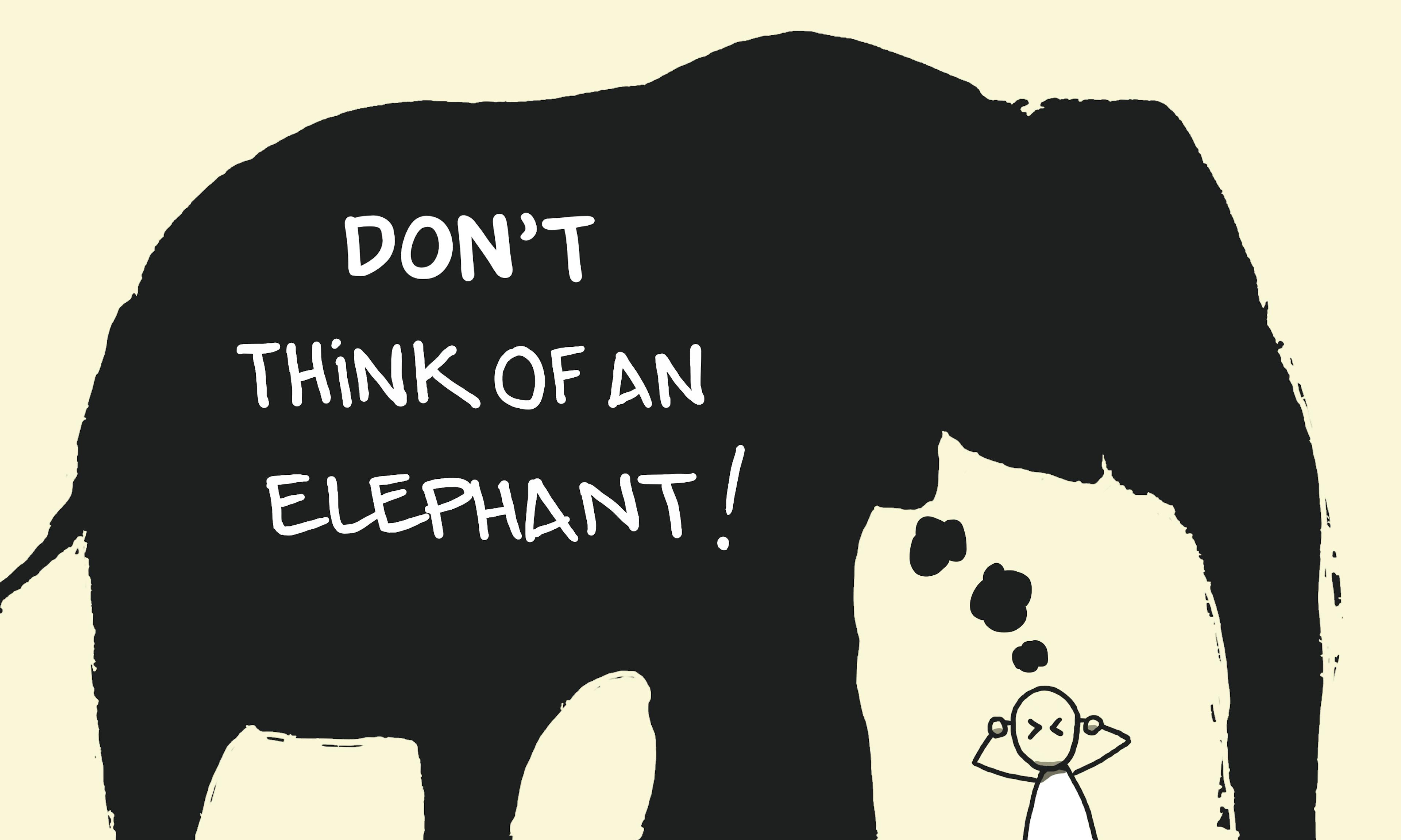 Don't think of an elephant framing example where even negating a frame activates it
