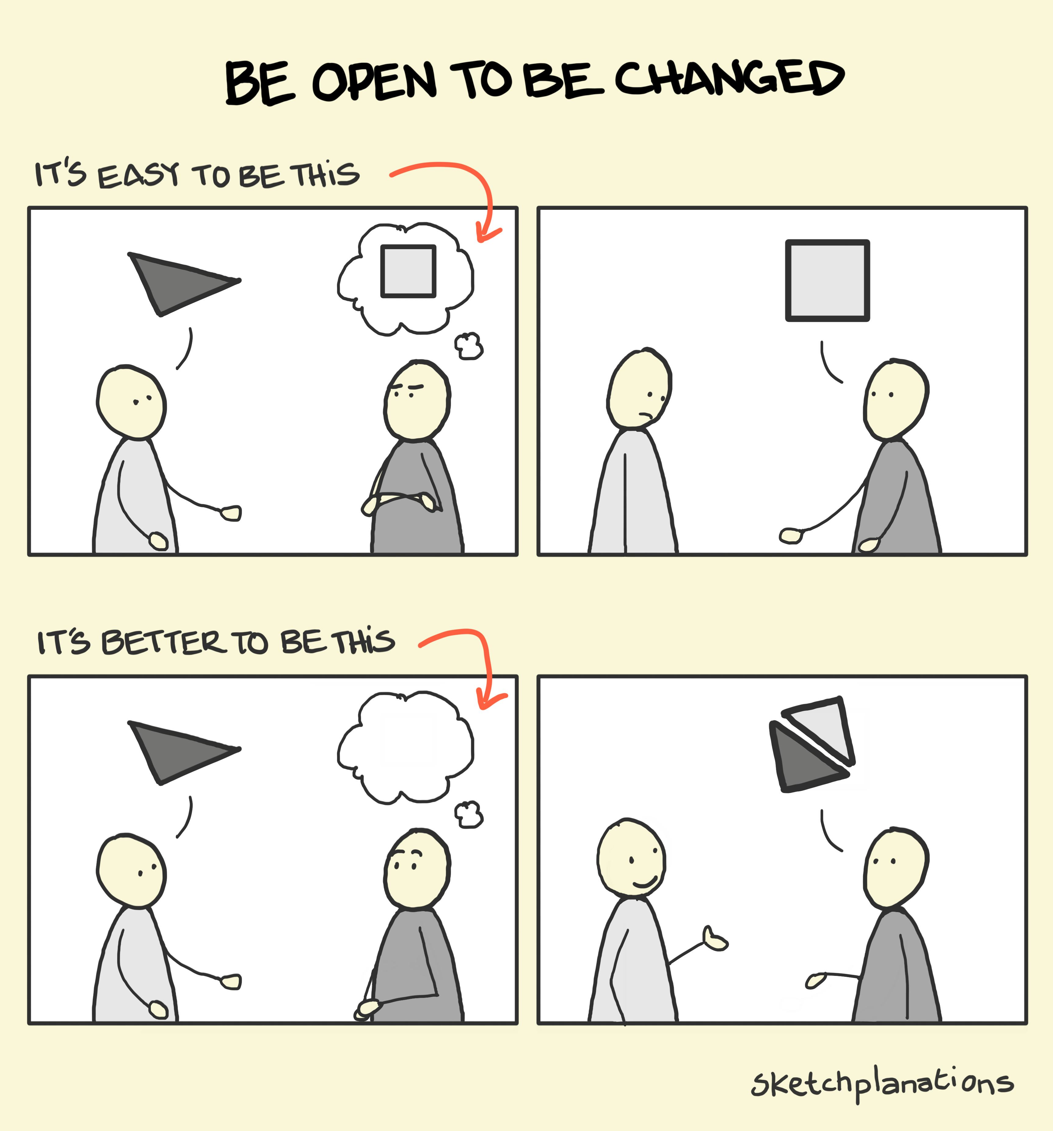 Be open to be changed - Sketchplanations