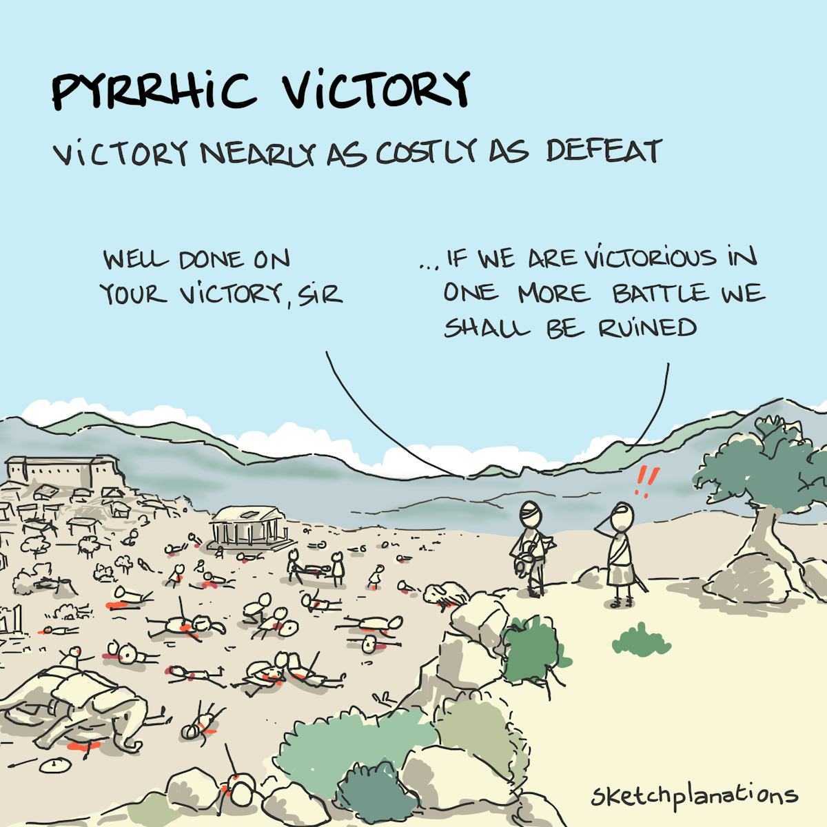 Pyrrhic Victory Sketchplanations pyrrhic-victory-sketchplanations