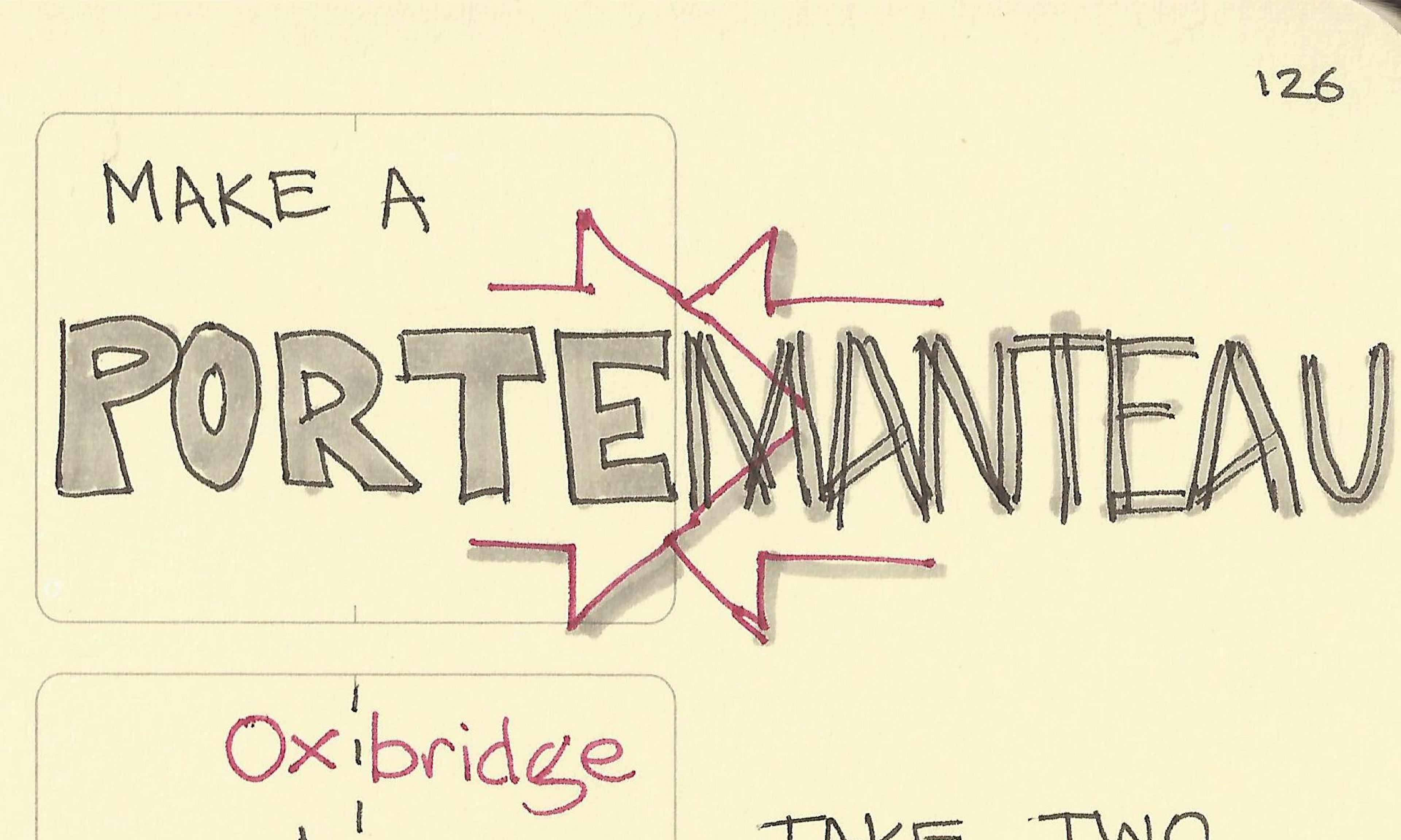 How to make a portemanteau - by smashing words together inluding Oxbridge, brunch, and sketchplanations