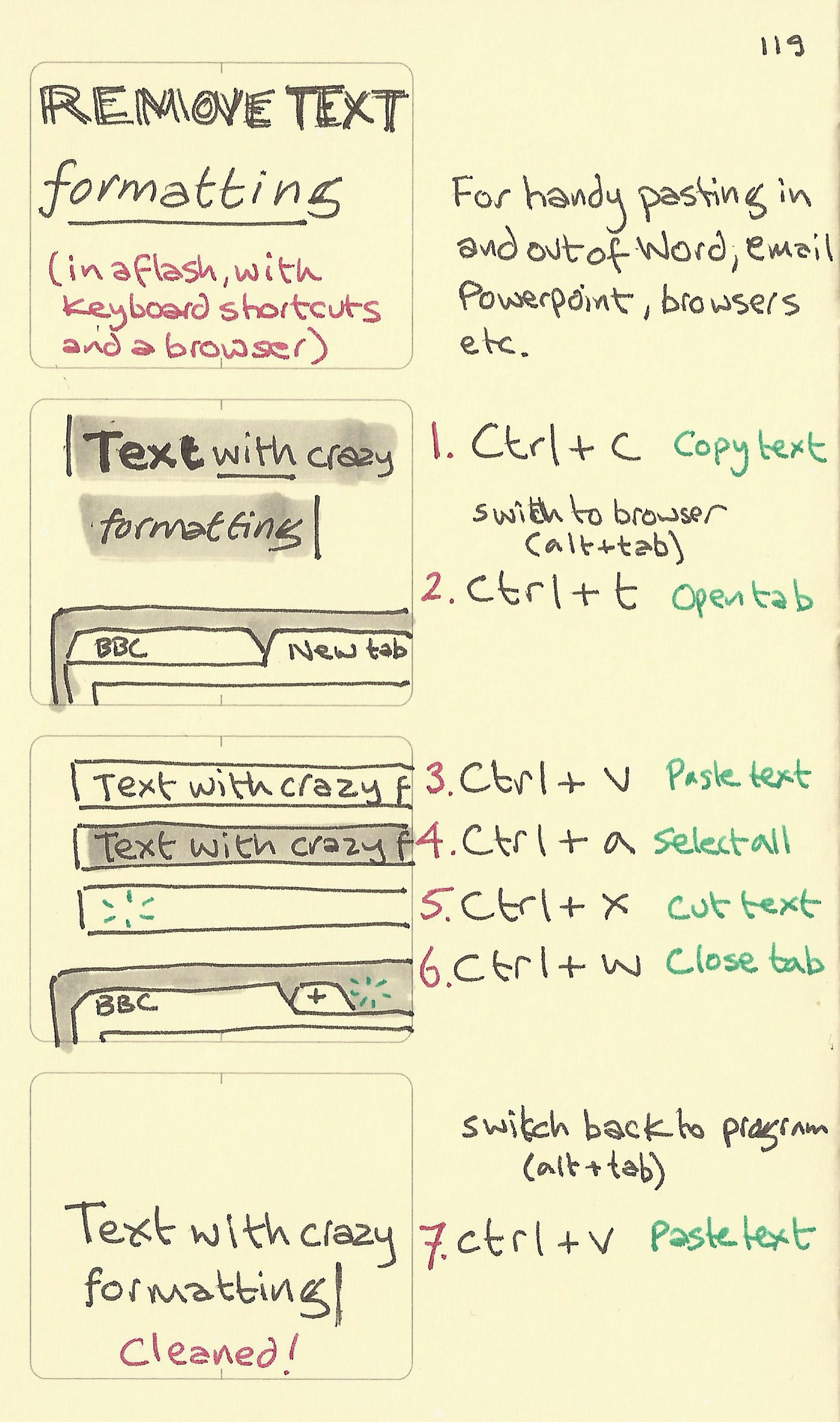 Remove text formatting - Sketchplanations