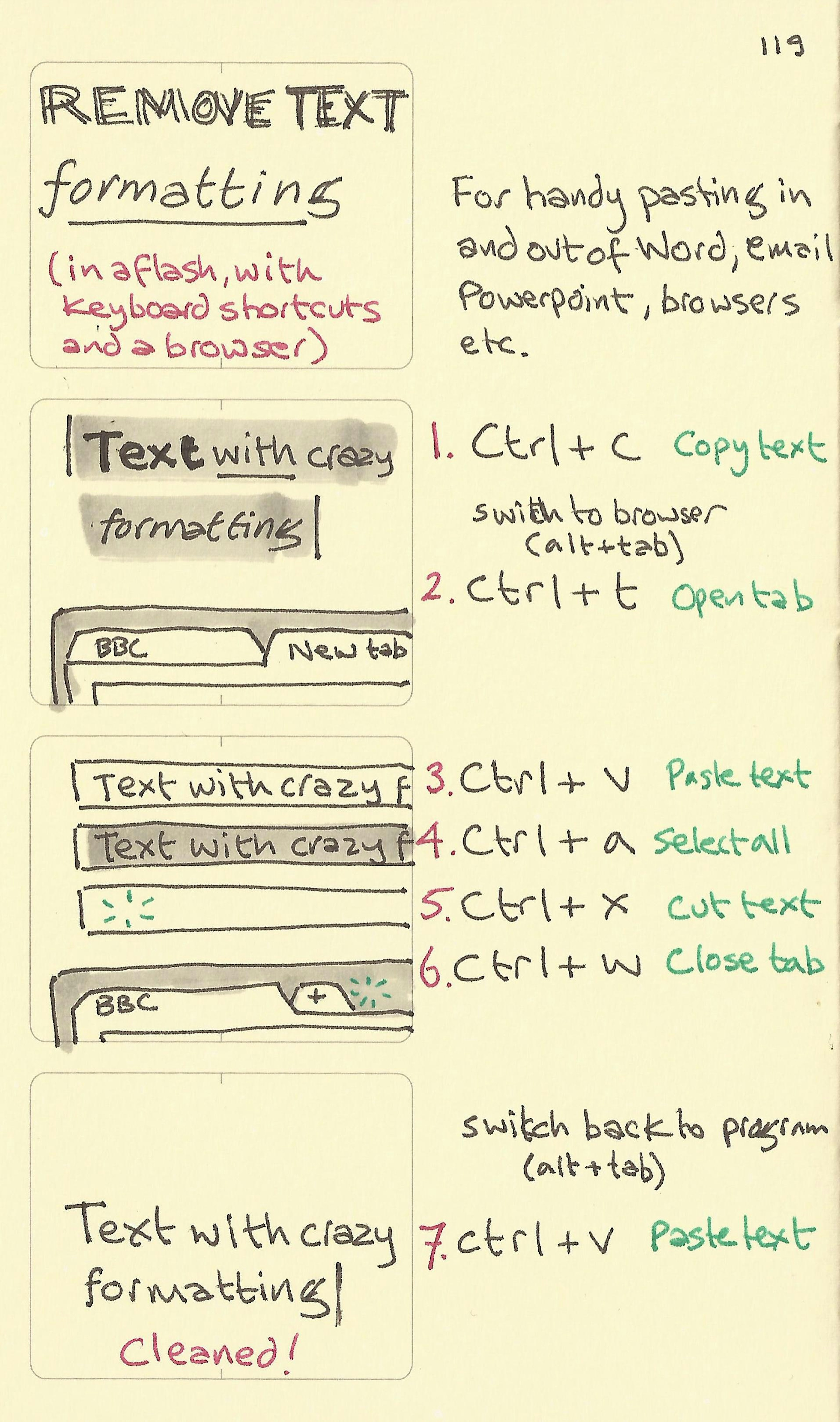Remove text formatting - Sketchplanations