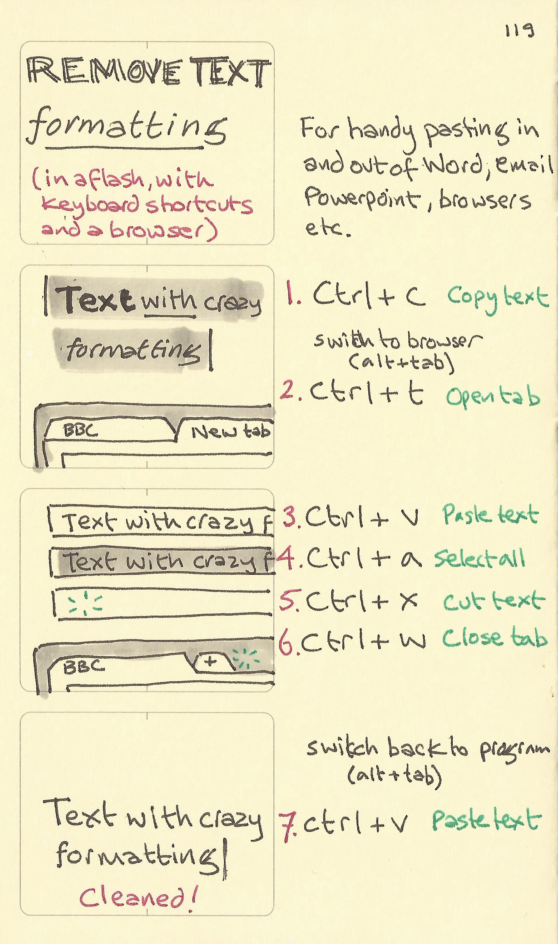 Remove text formatting - Sketchplanations