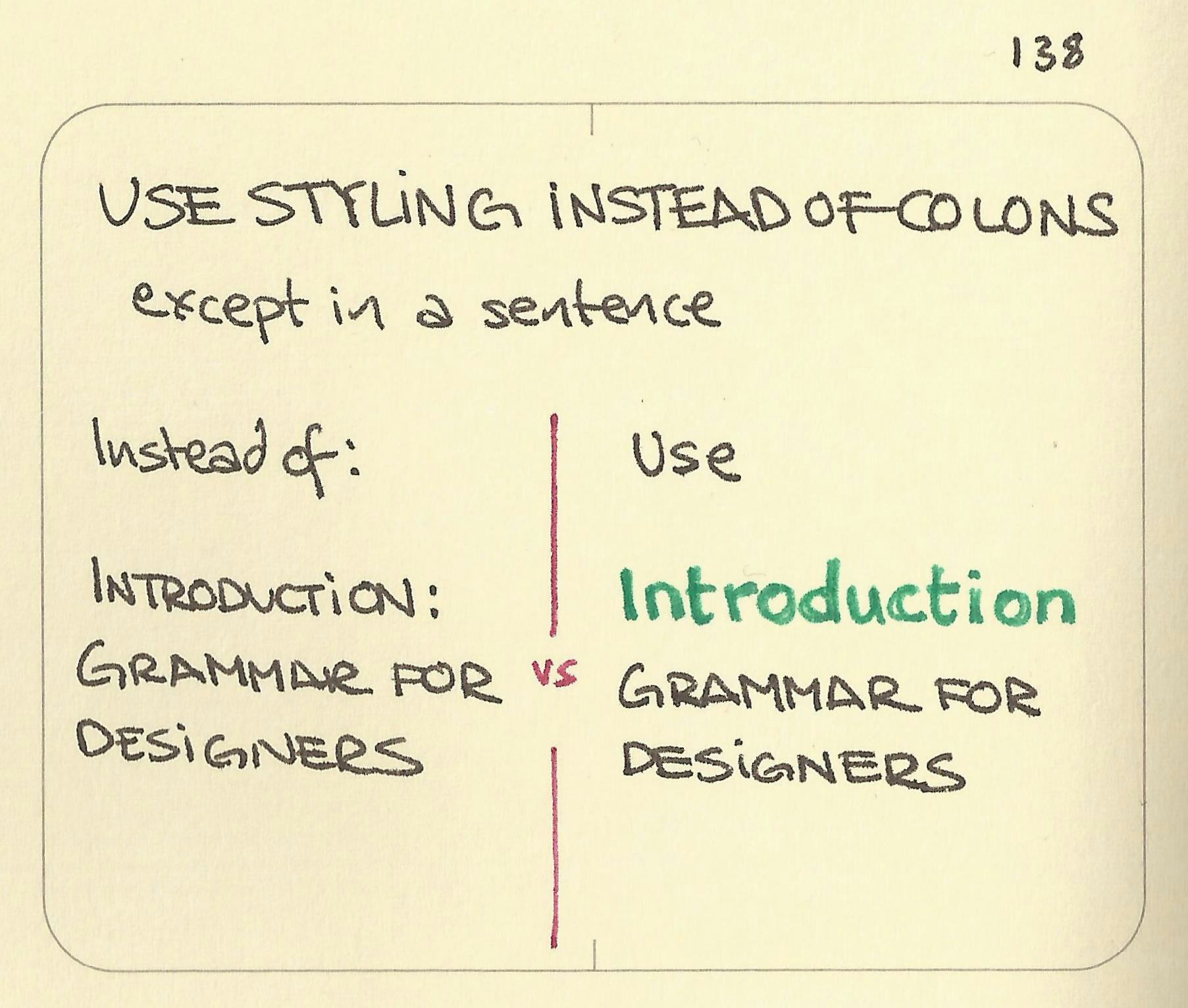 Use styling instead of colons - Sketchplanations