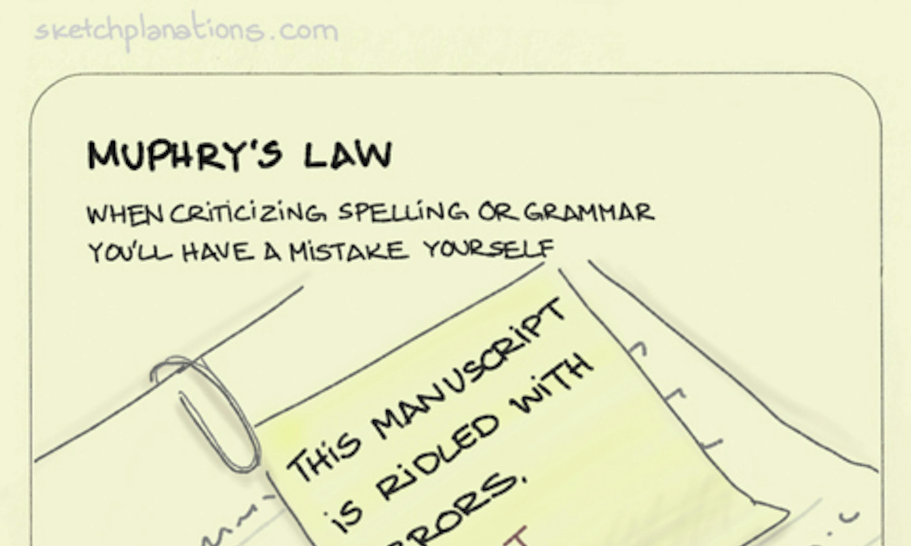 What is Muphry's Law example explained: a reviewer of a manuscript makes a spelling mistake in their review