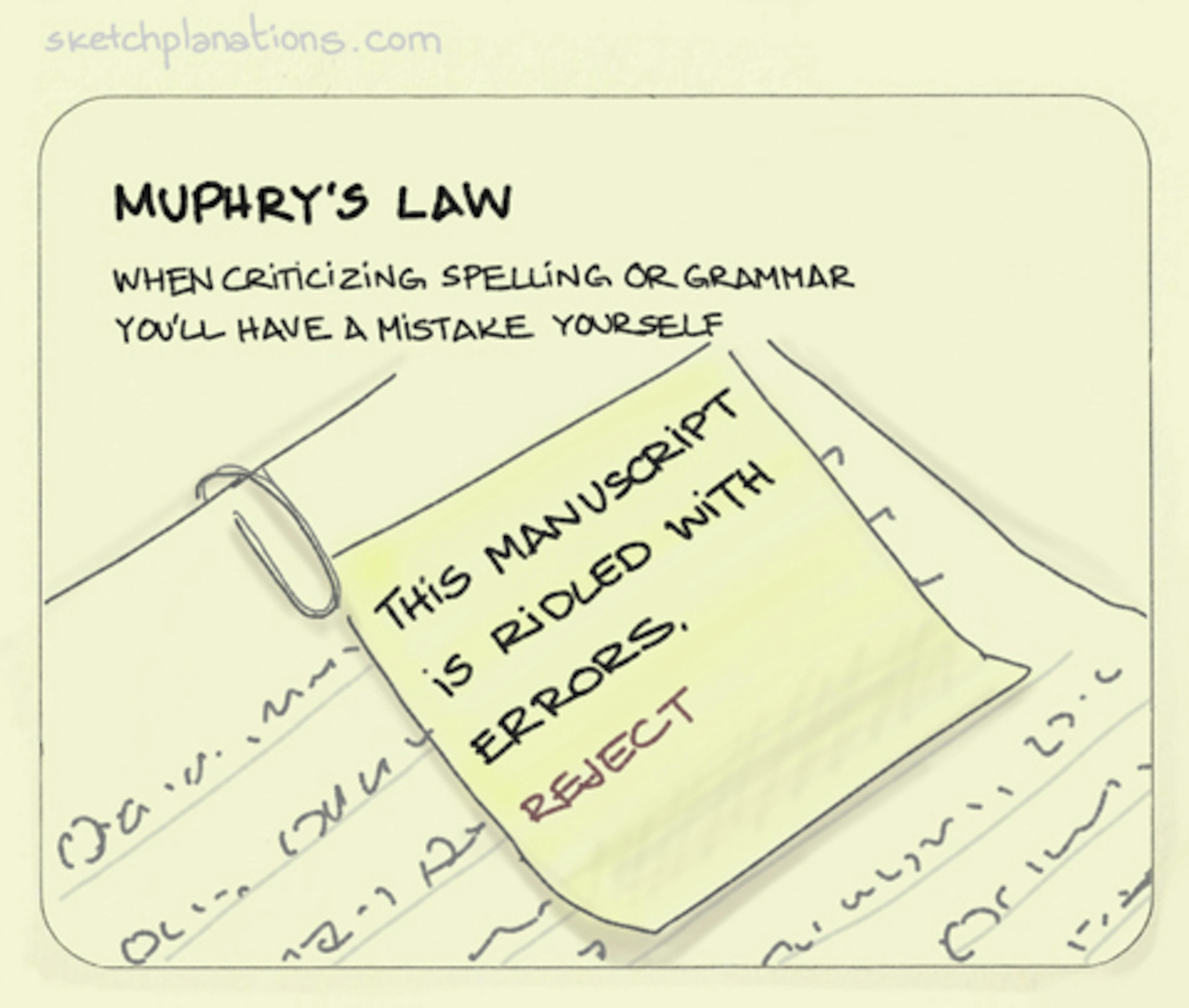 Muphry's Law illustration: a reviewer of a manuscript makes a spelling mistake in their review