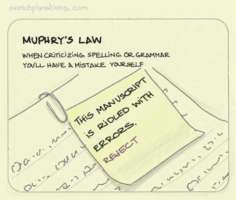 What is Muphry's Law example explained: a reviewer of a manuscript makes a spelling mistake in their review