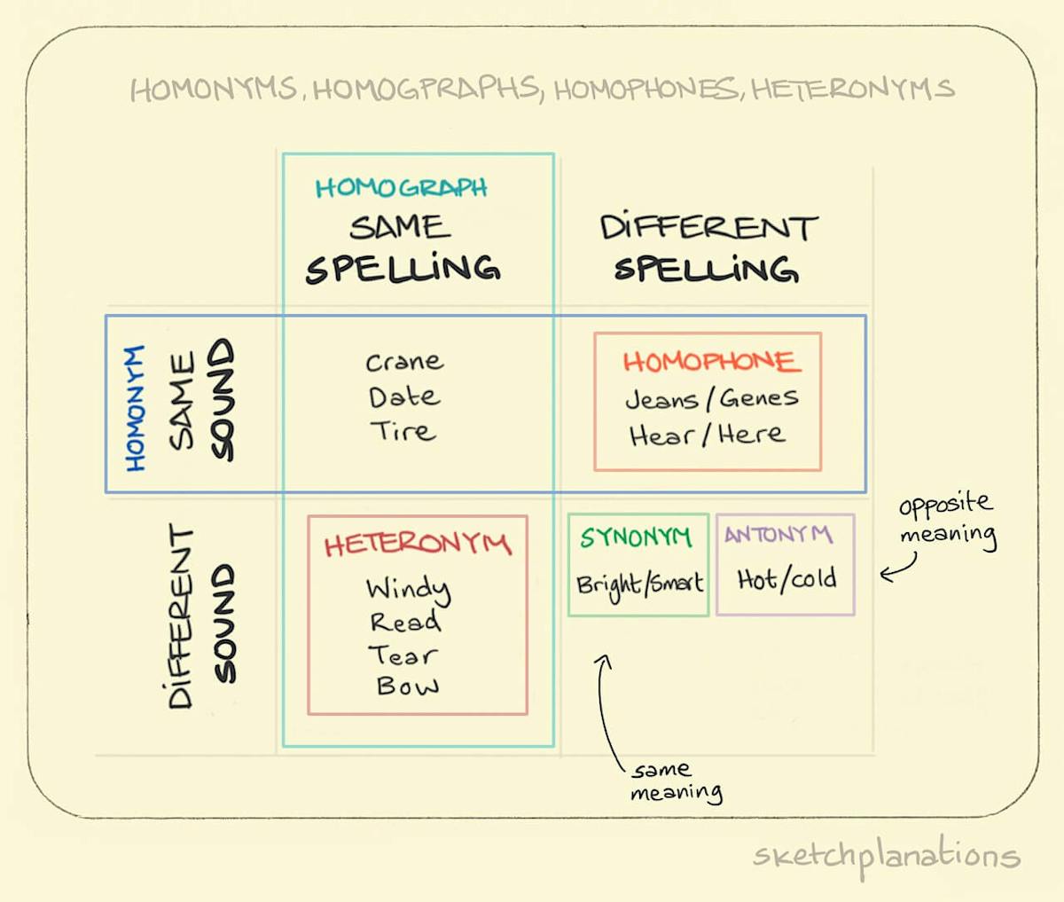 Homophone vs. Homonym vs. Homograph: What's The Difference?