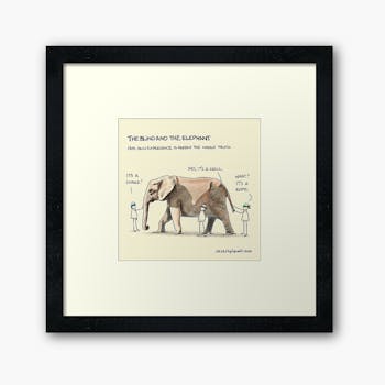 Framed print of The blind and the elephant sketchplanation