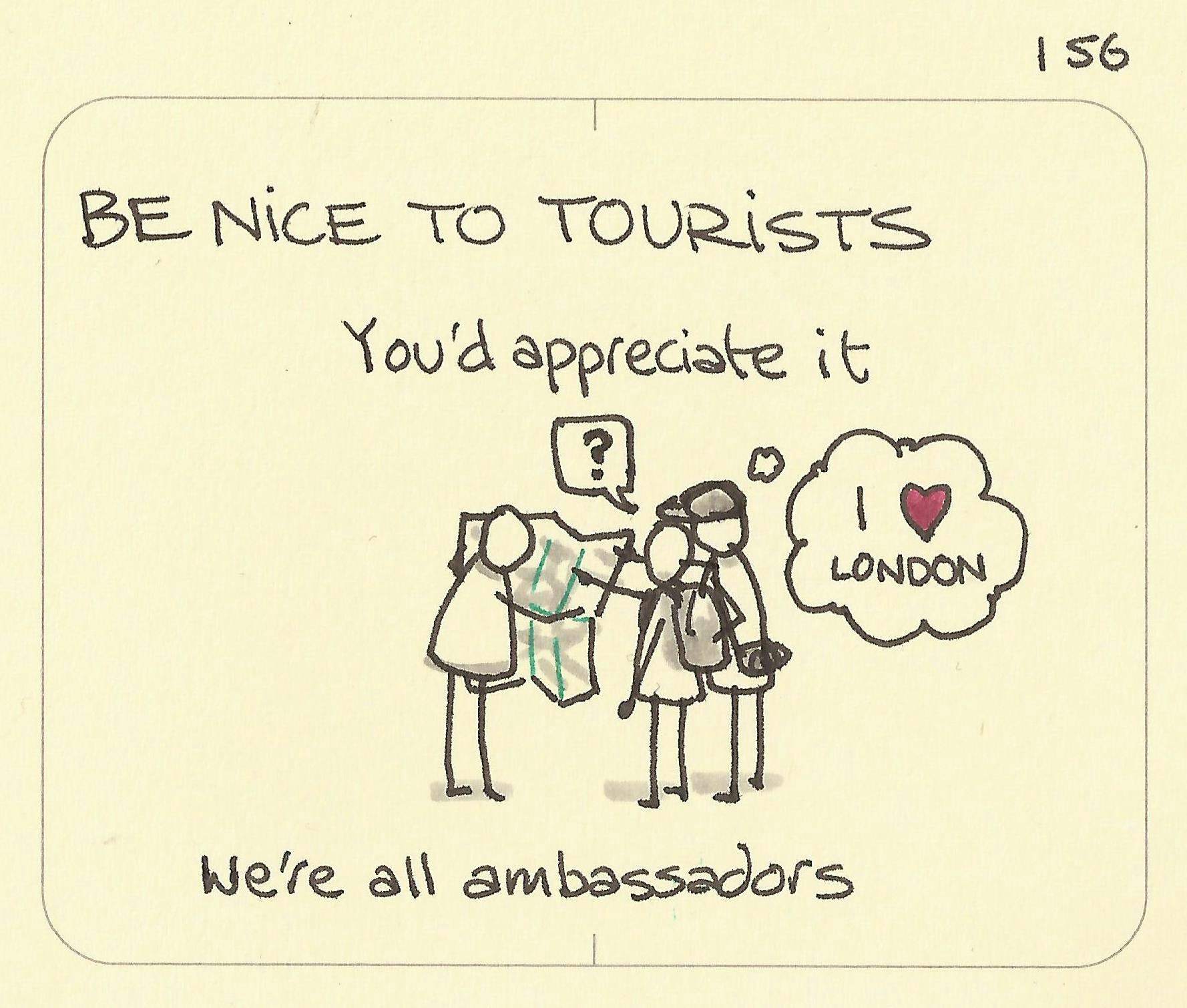 Be nice to tourists - Sketchplanations