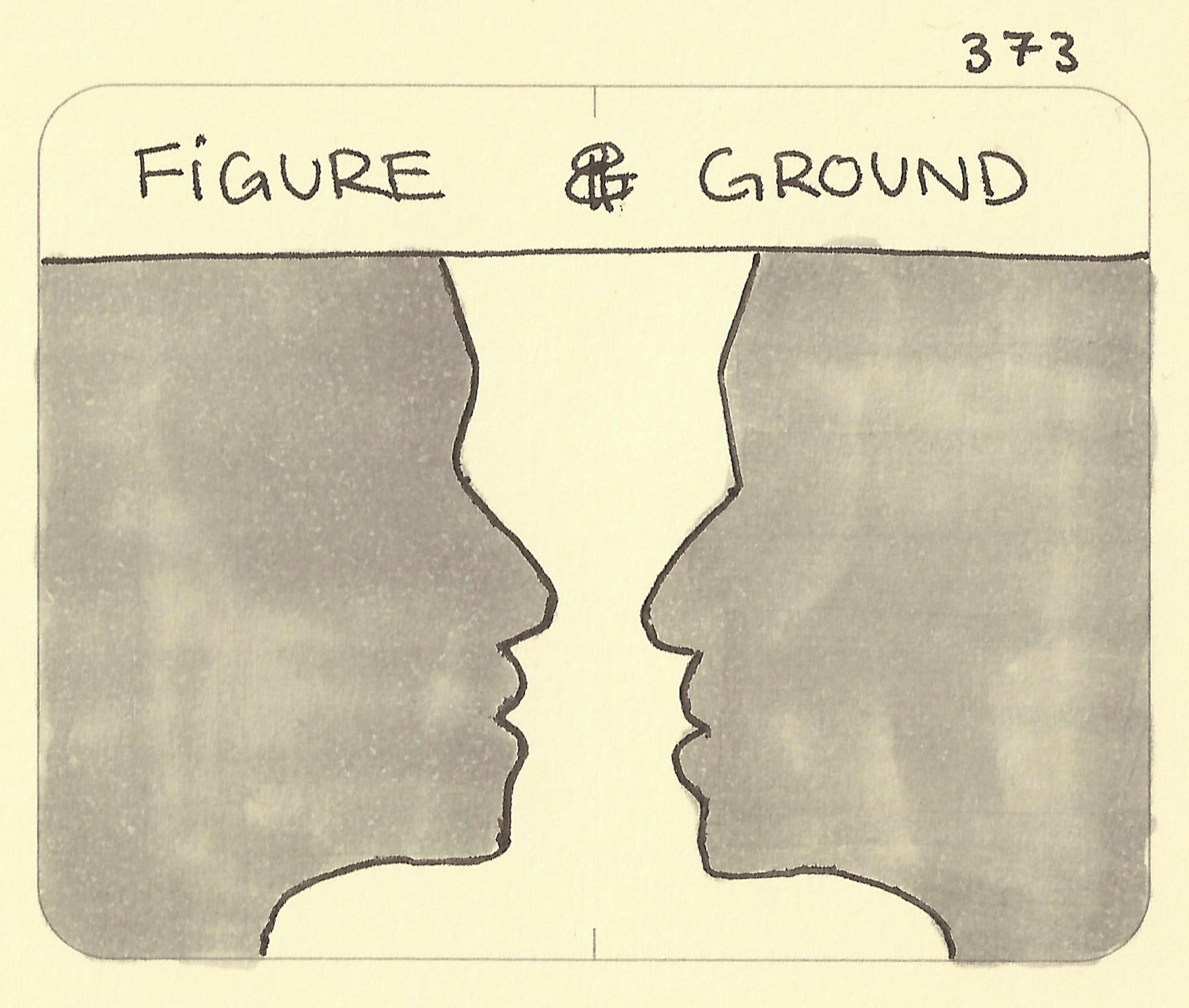 Figure and ground illustration: faces or a candlestick/vase