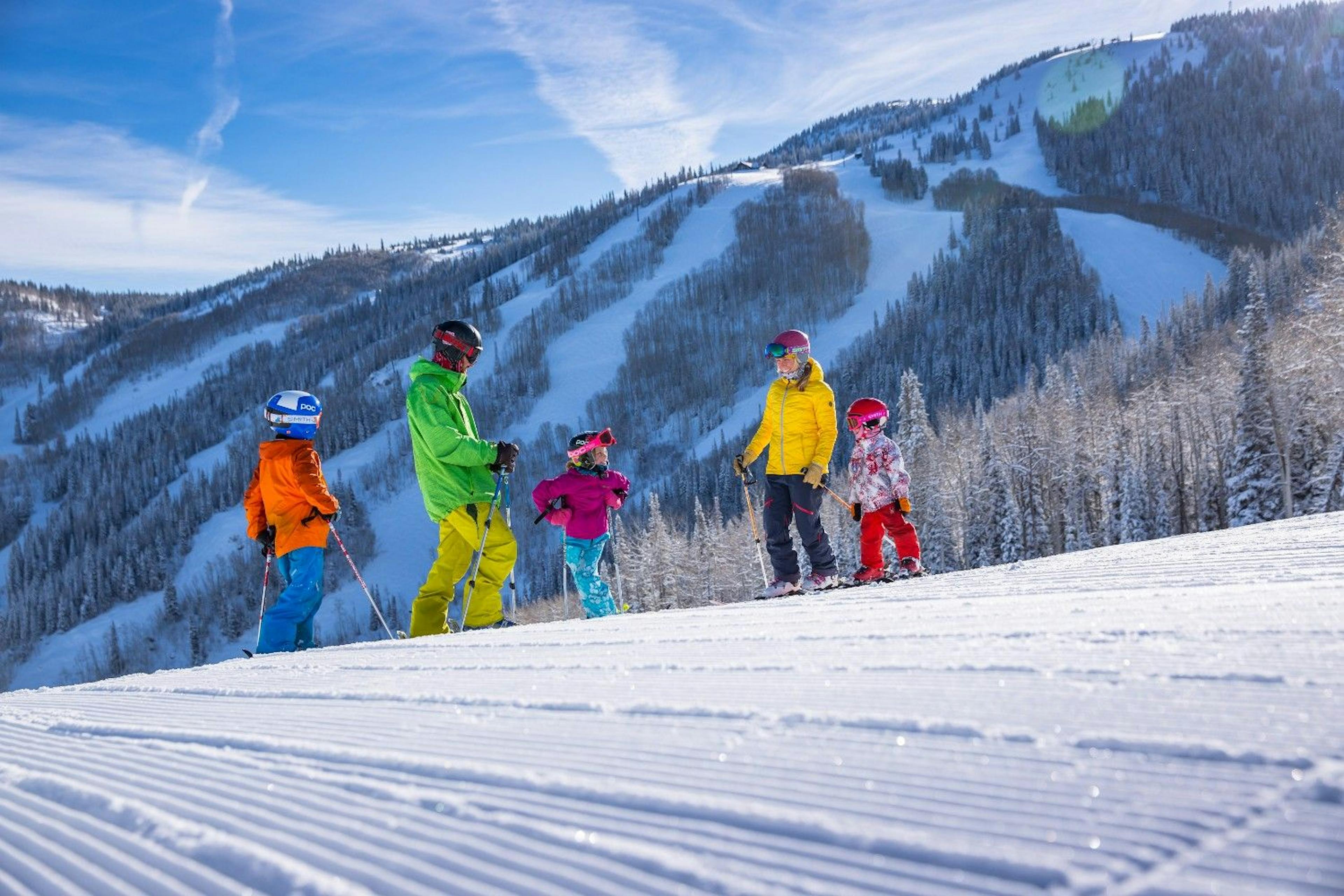 Children learning to ski at Steamboat Springs, Colorado