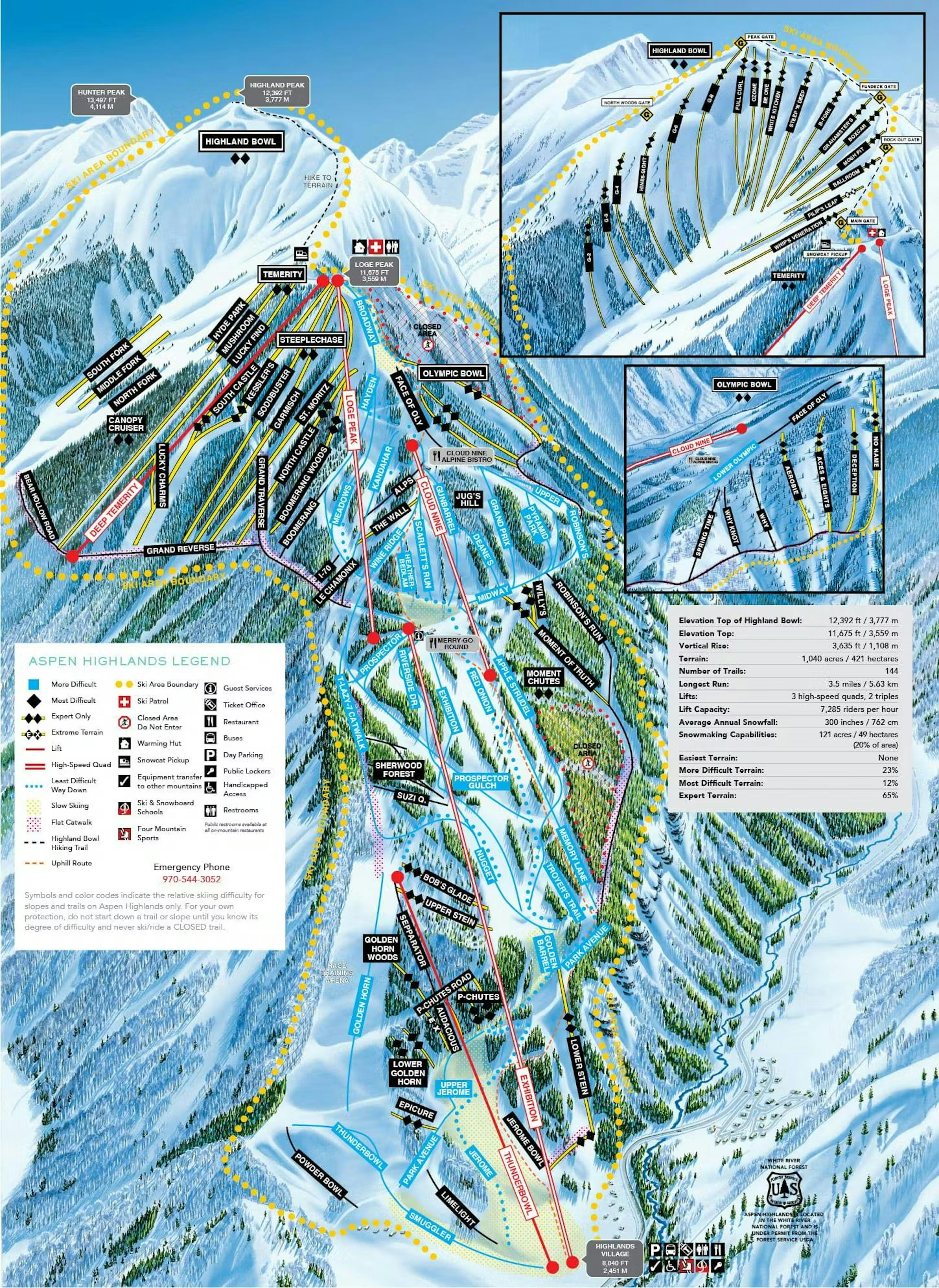 Aspen Snowmass winter trail map #1