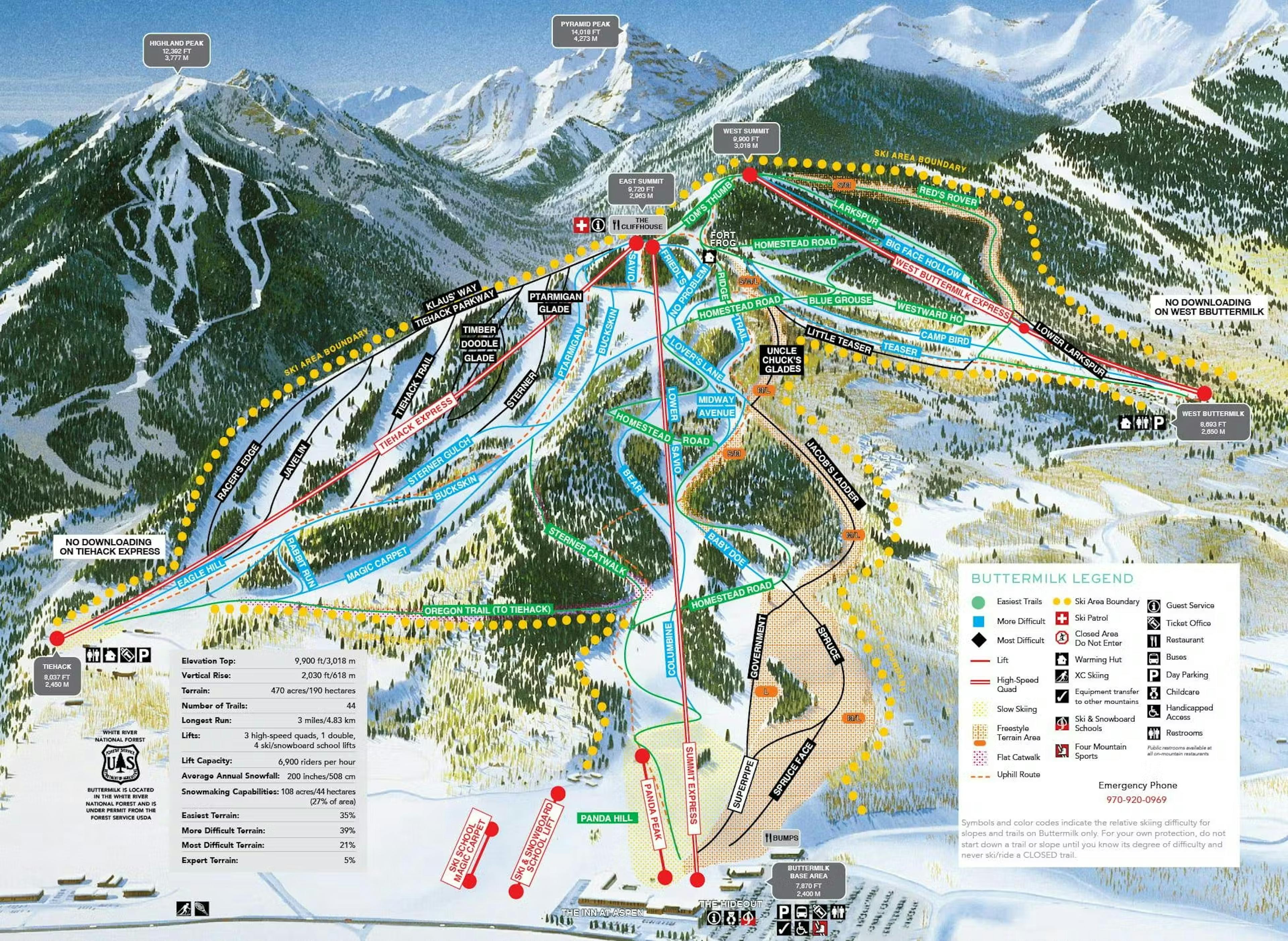 Aspen Snowmass winter trail map #3