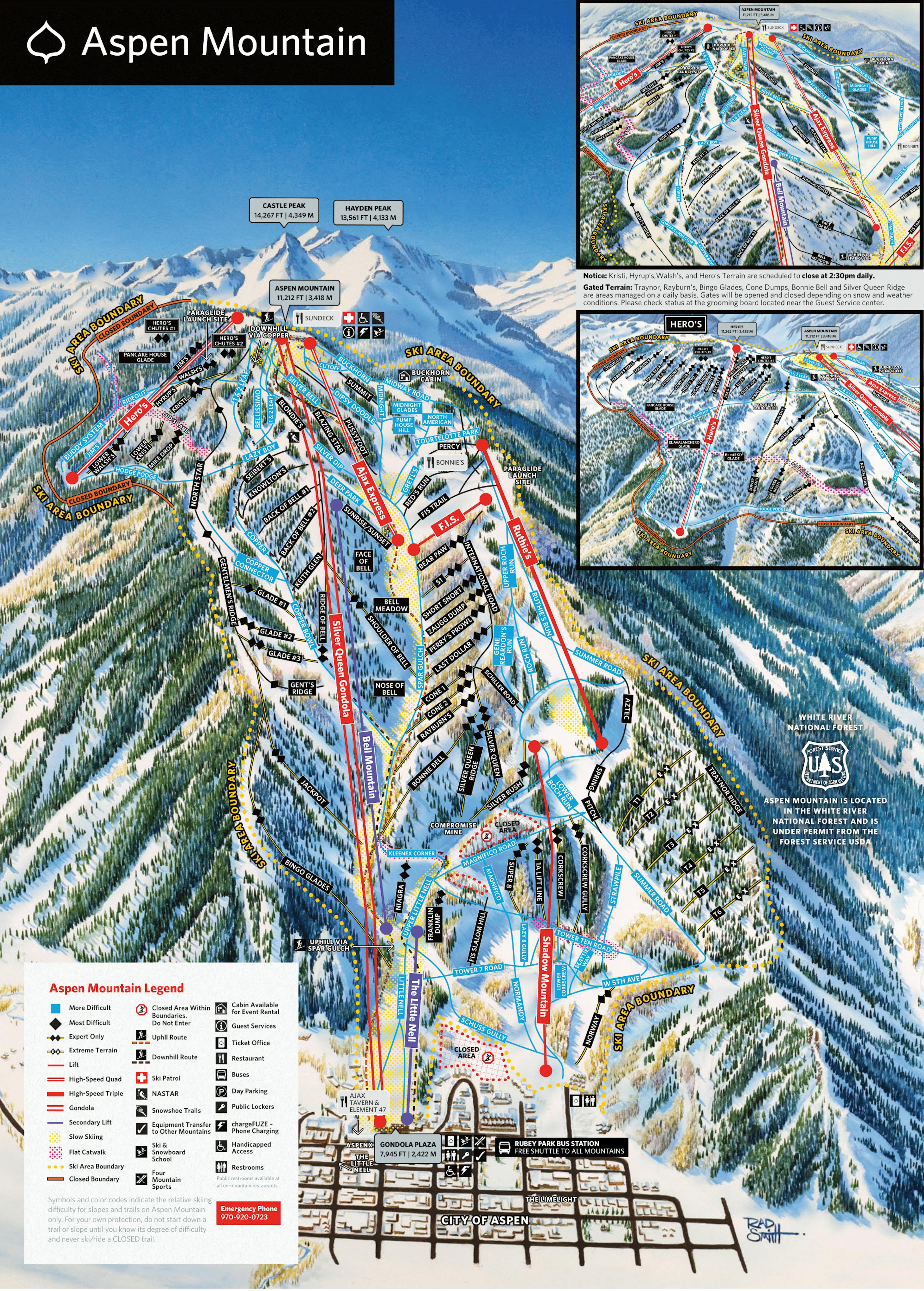 Aspen Snowmass winter trail map #5