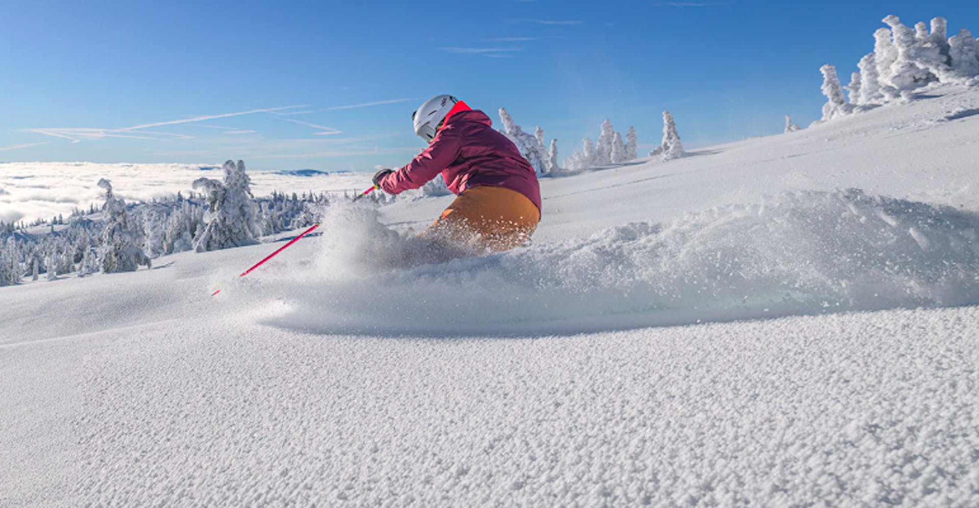 teenager shredding at Big White ski resort