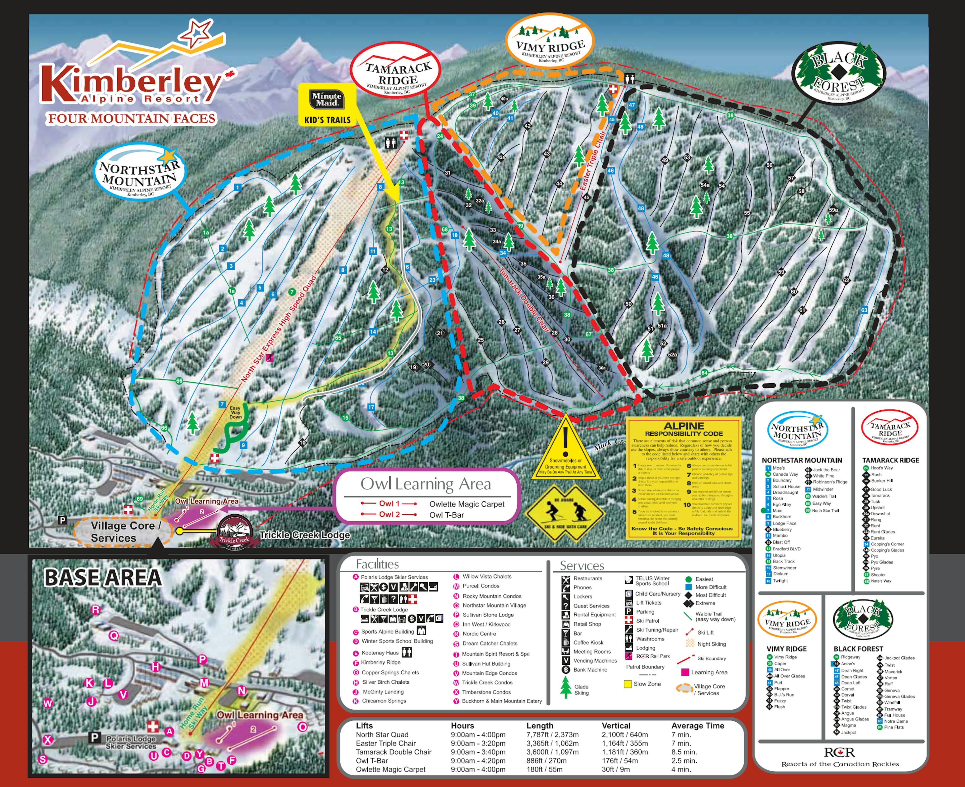 Kimberley Alpine Resort winter trail map