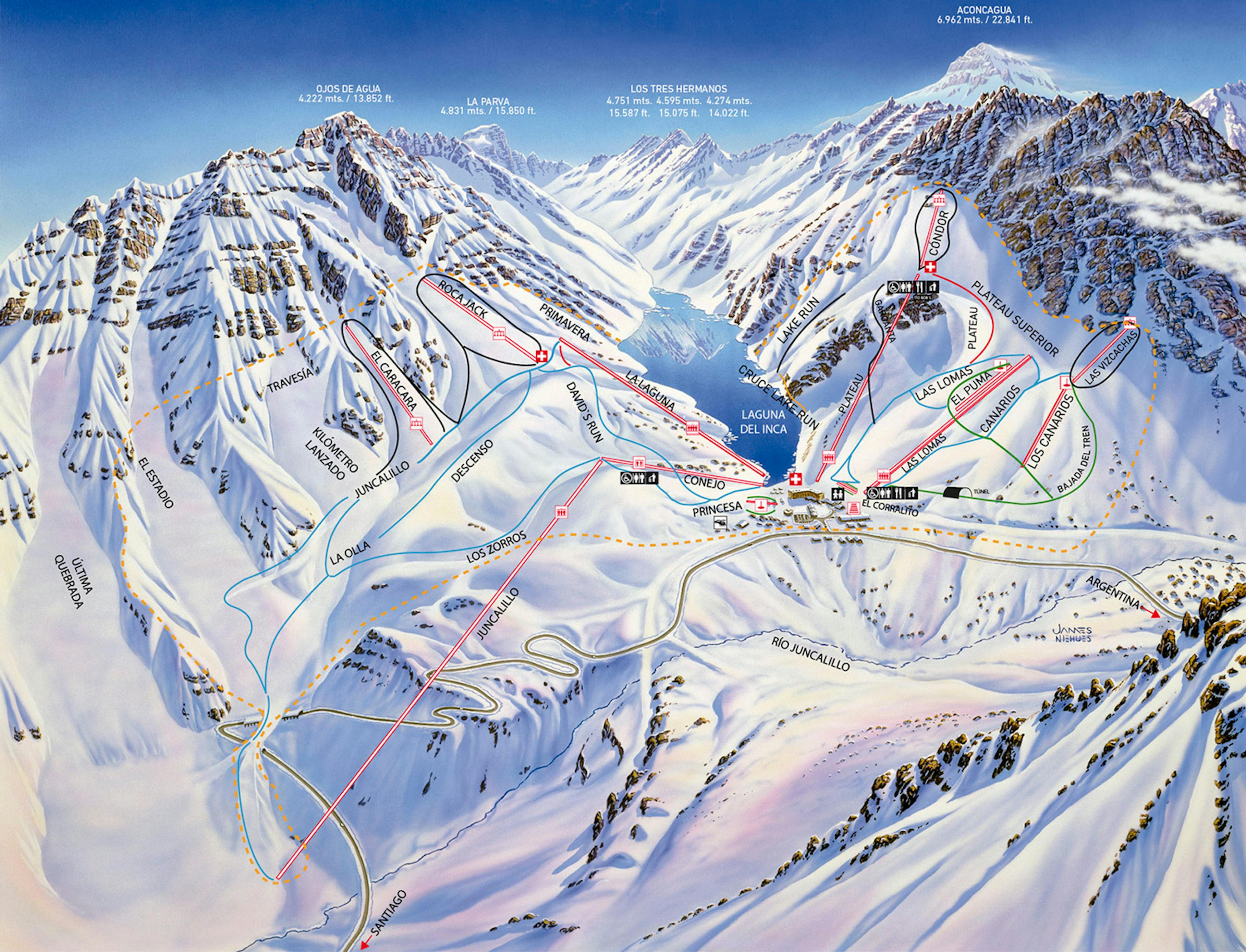 Portillo winter trail map