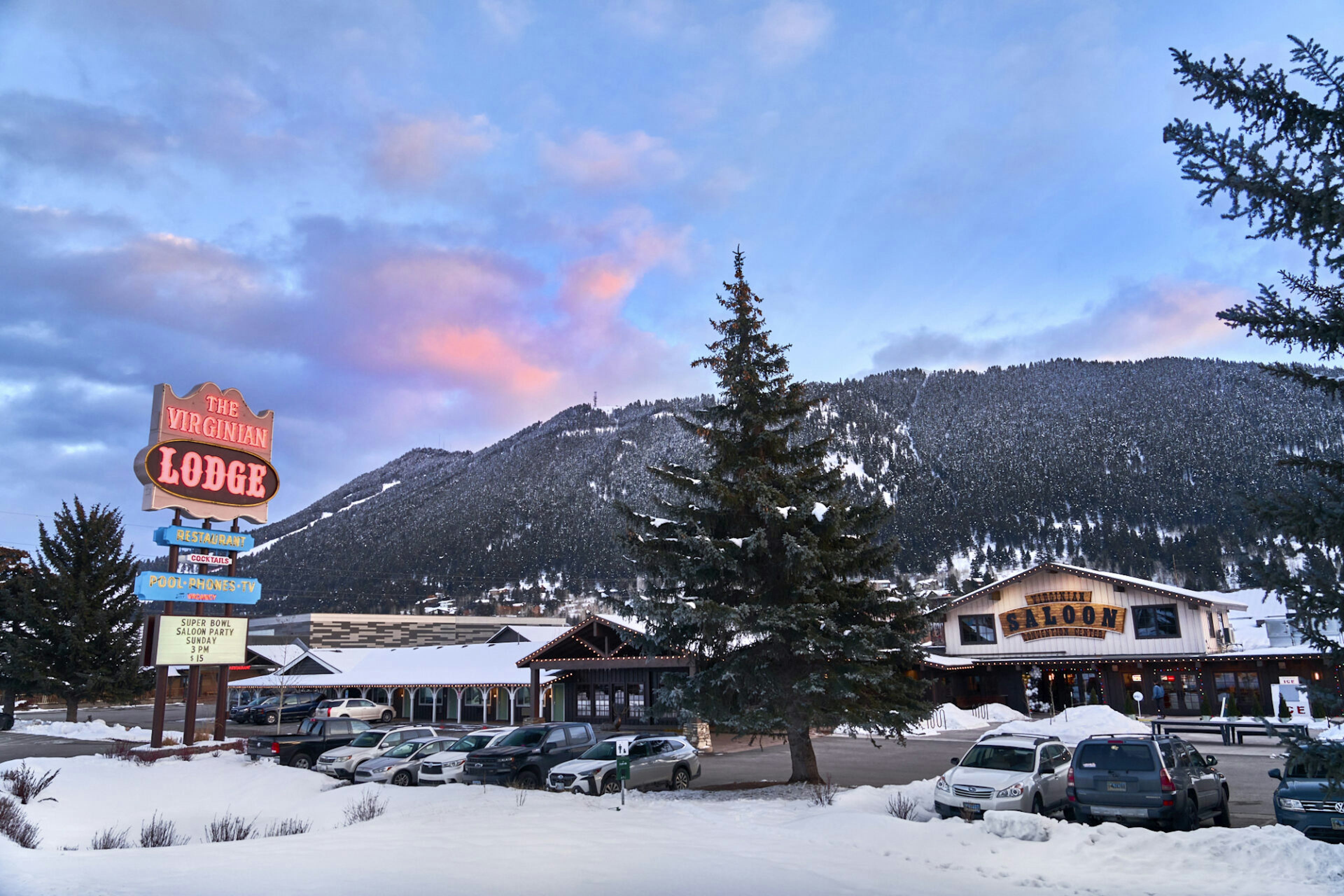 Overlook of Virginian Lodge in the winter