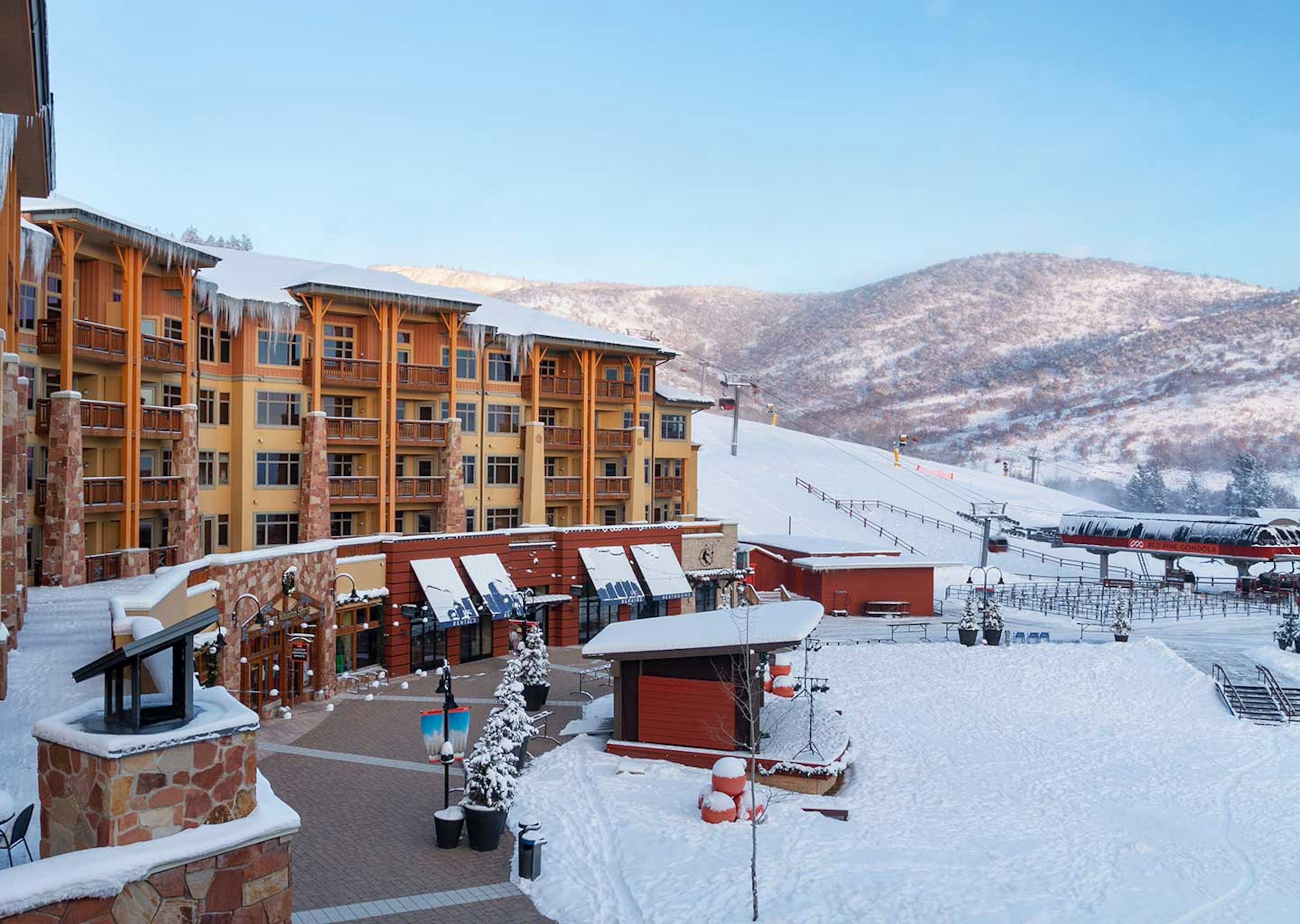 Overlook of Sundial Lodge by Park City in the winter
