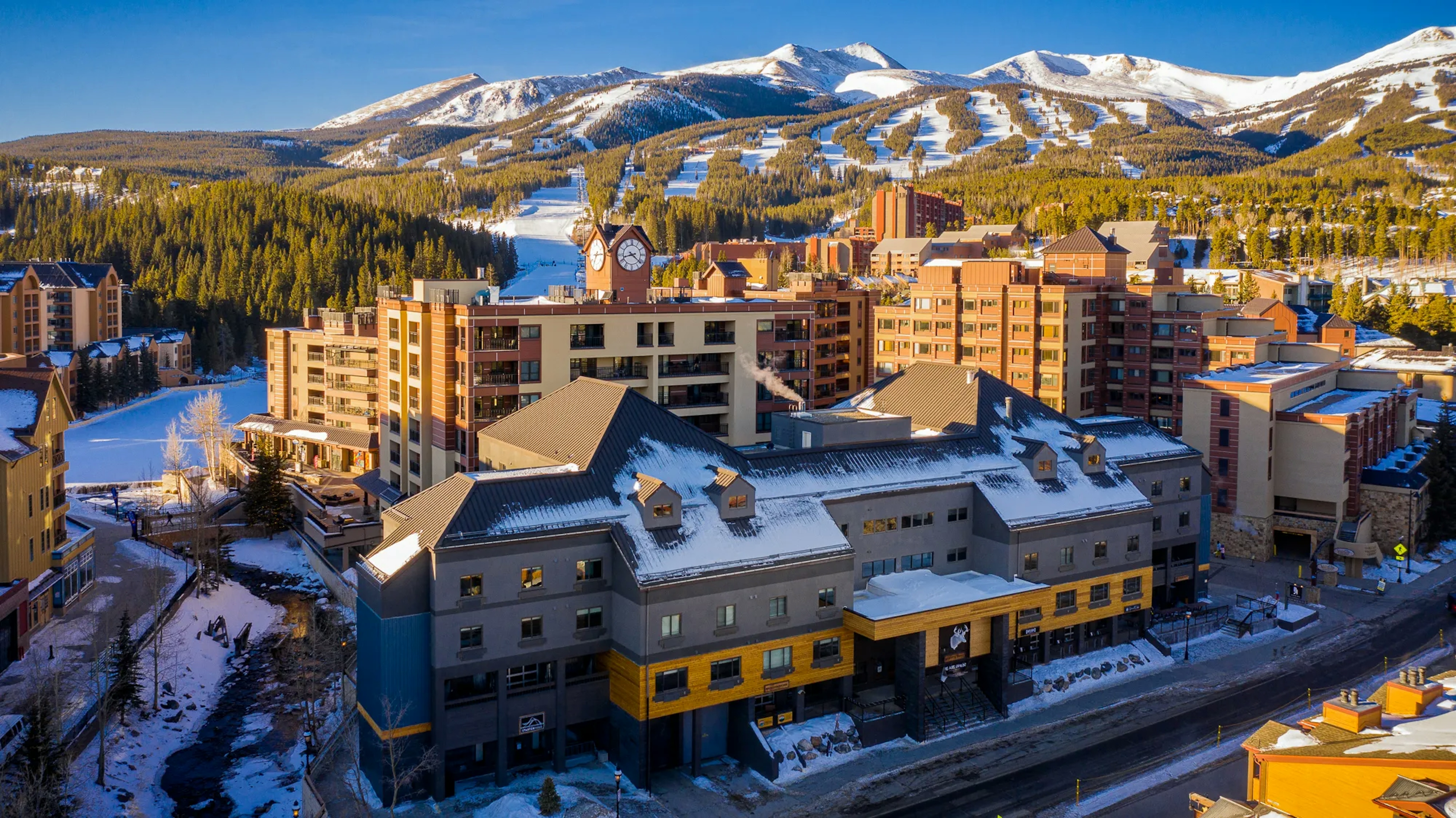 Overlook of Gravity Haus in the winter