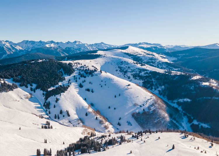 Famous slopes at Vail in Colorado, USA.