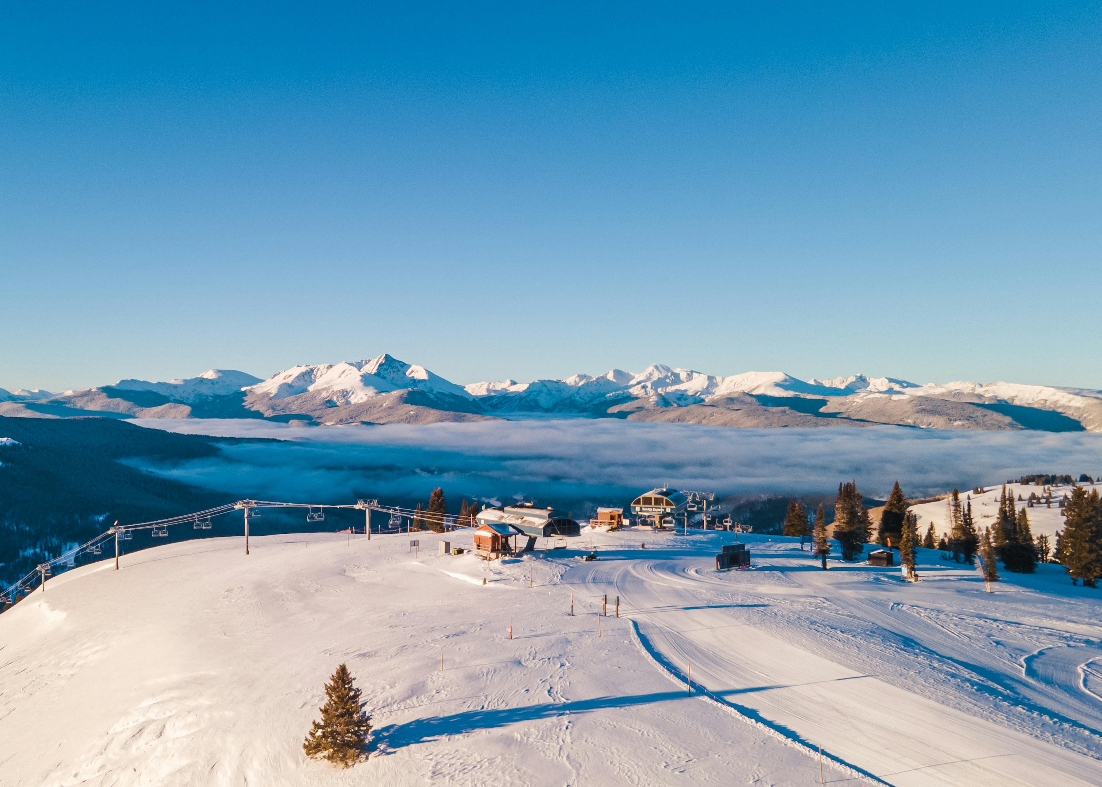 The mountainous horizon at Vail in Colorado, USA.