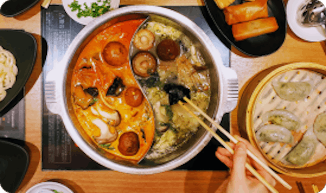 overview shot of japanese ramen