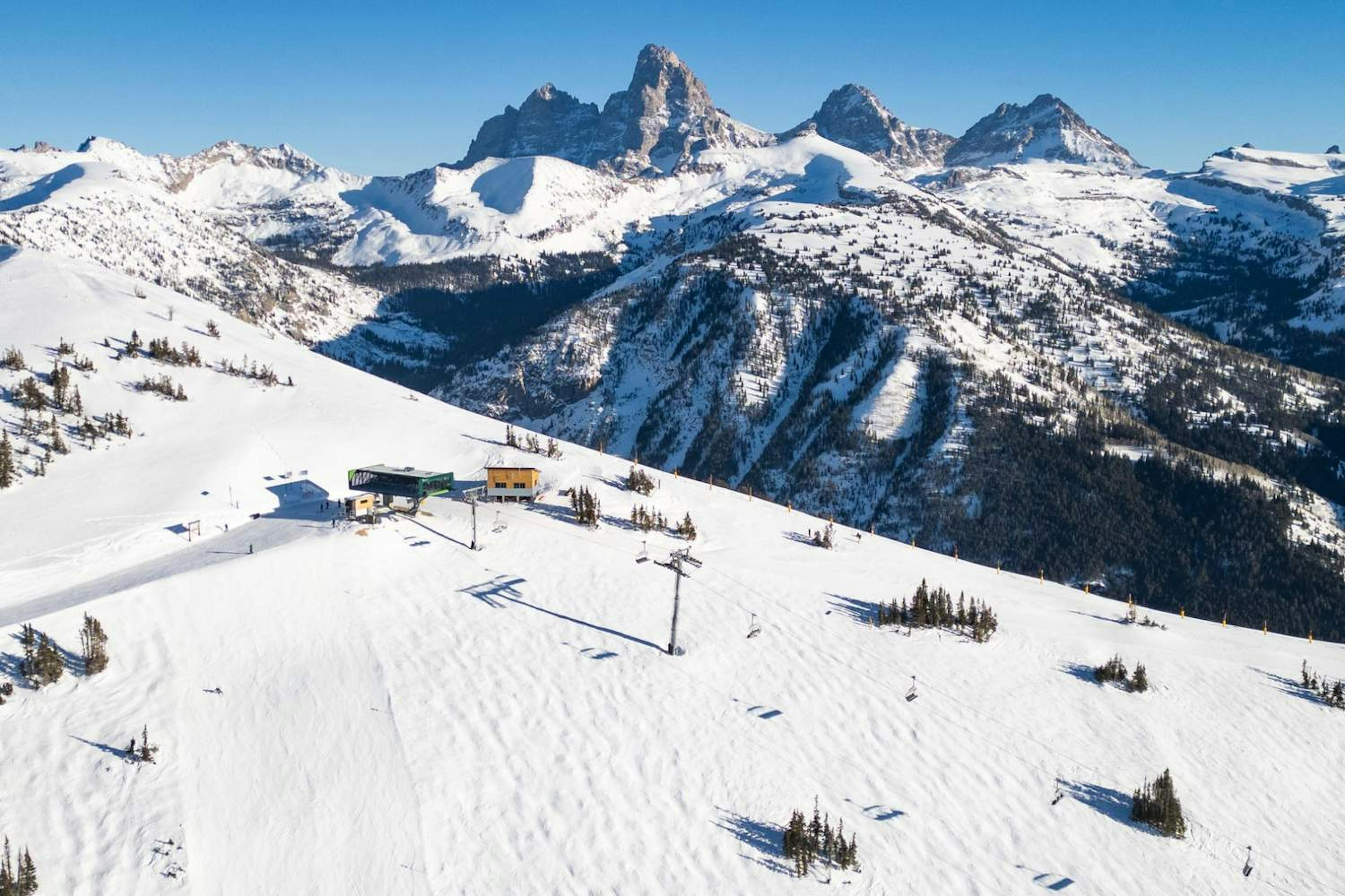 Top of chairlift at Grand Targhee Resort.