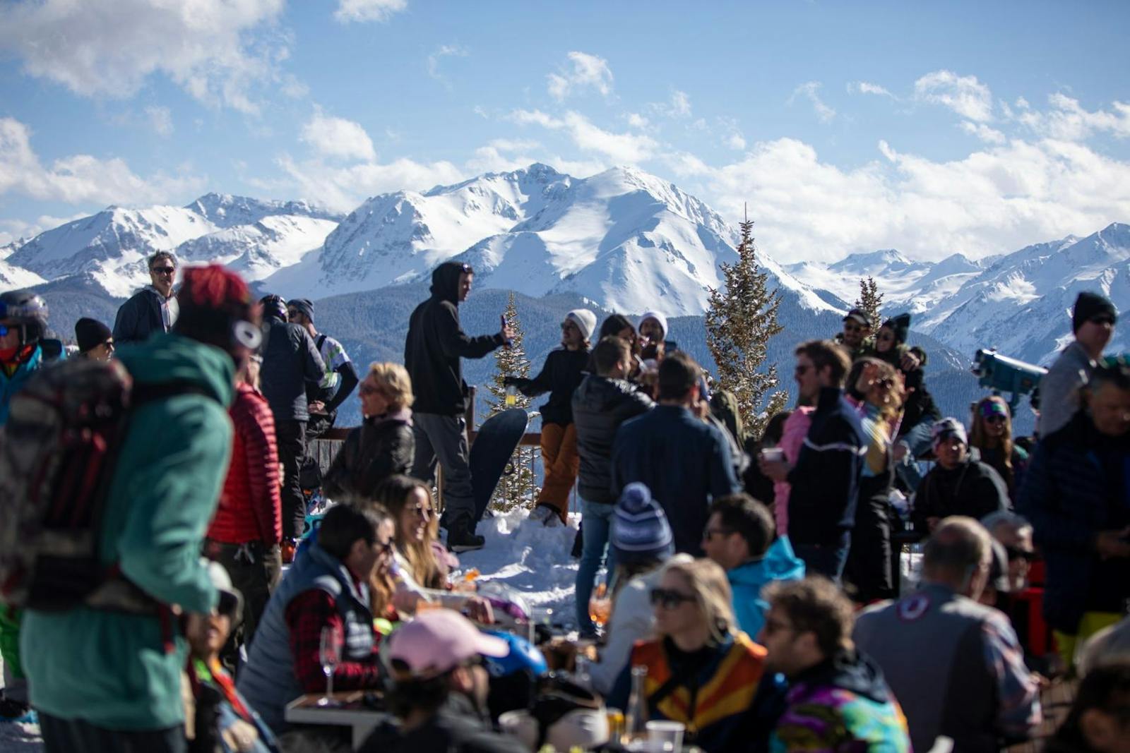 On-mountain dining experience at a ski resort