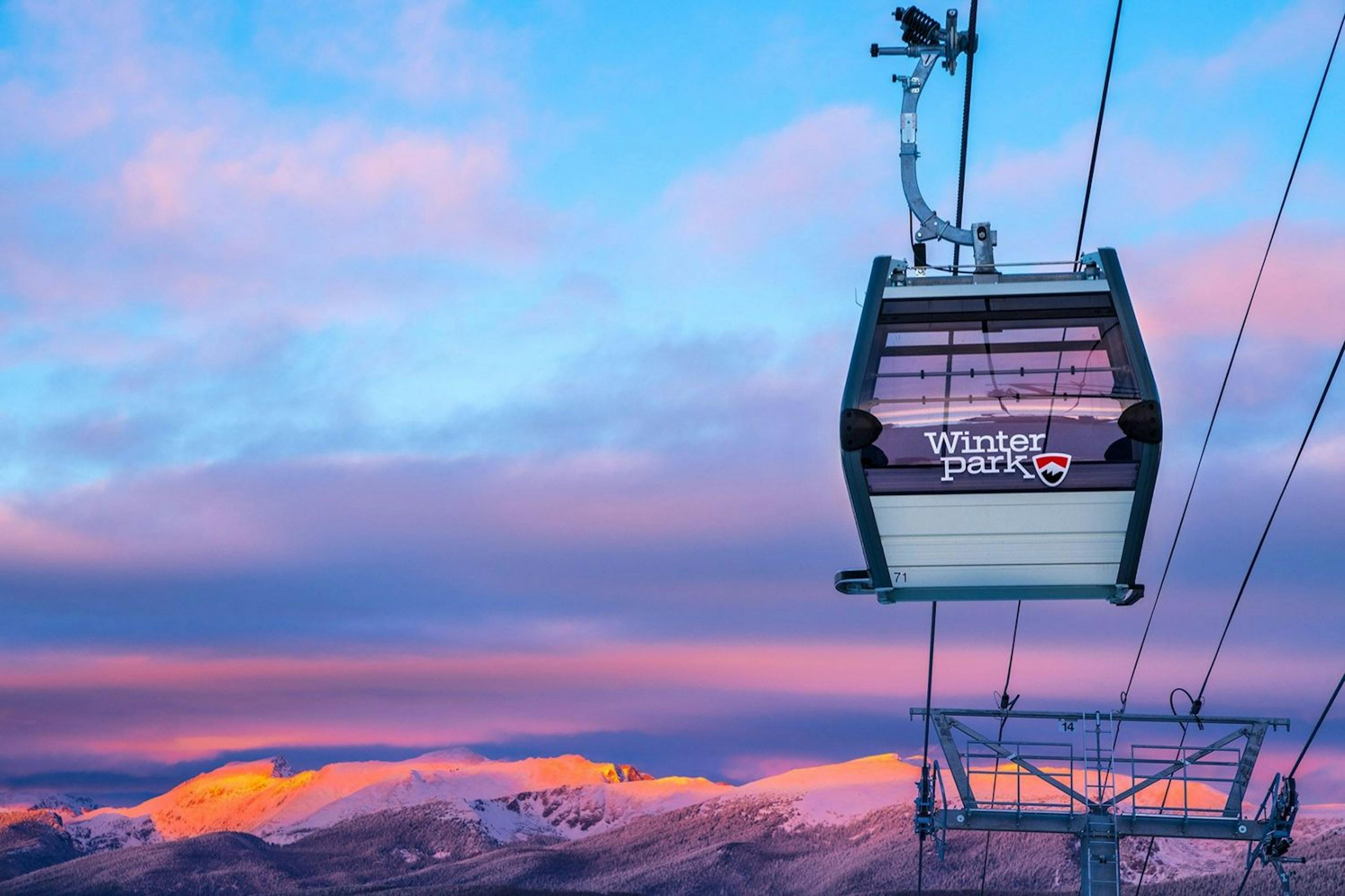 Ski gondola in Winter Park Resort