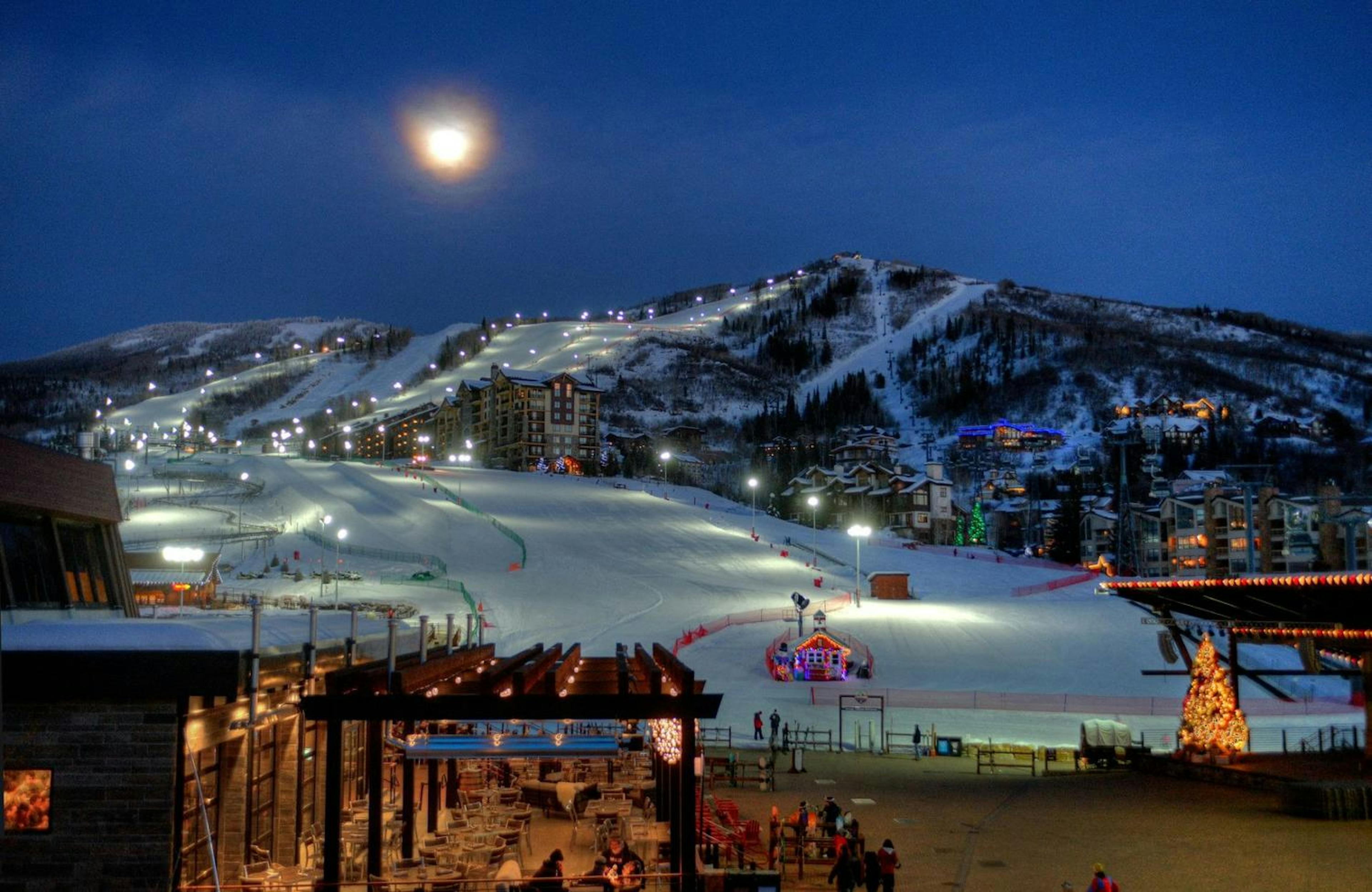 Steamboat Base Area at Night