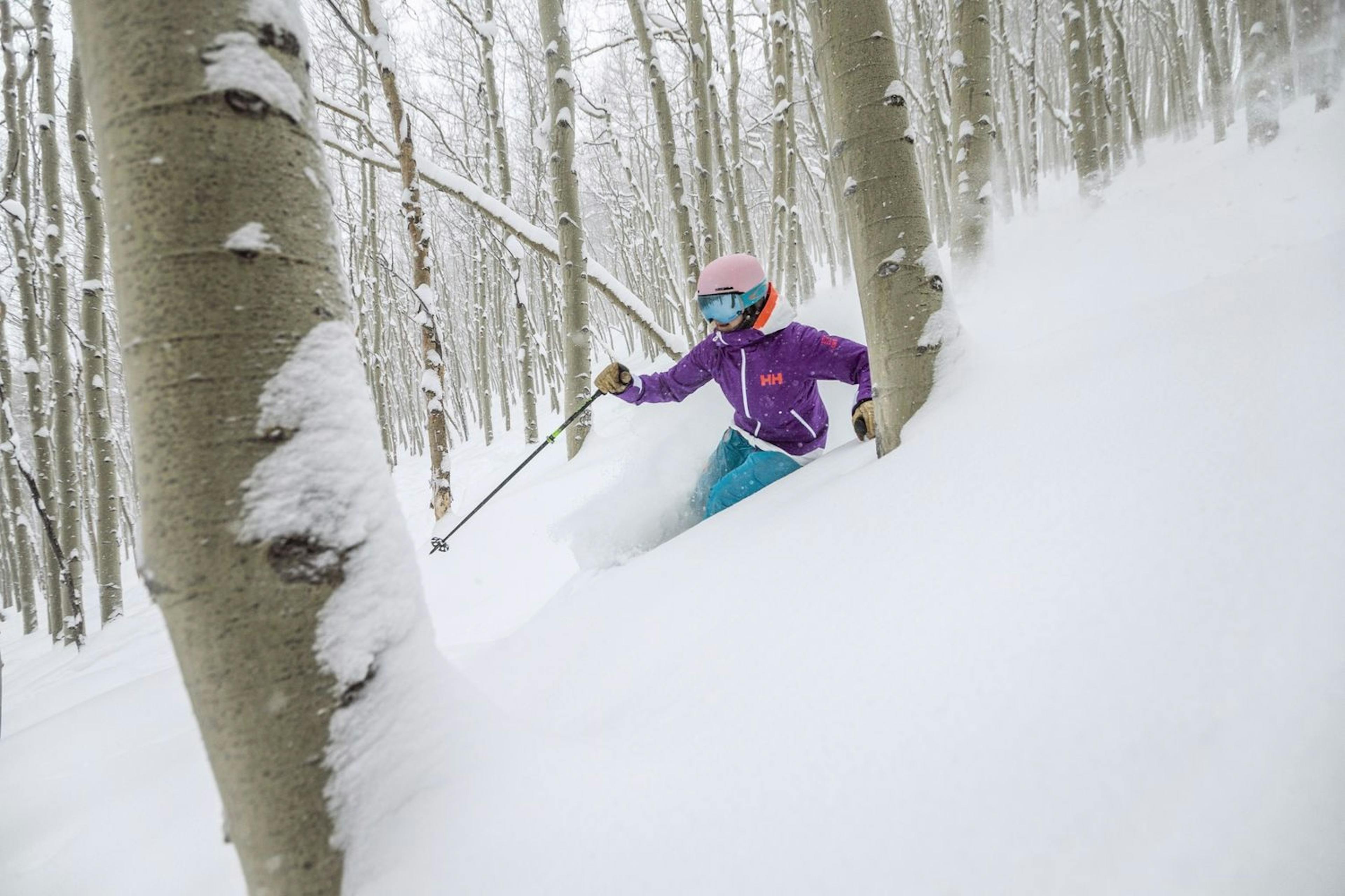 Skier in fresh powder at Beaver Creek Resort