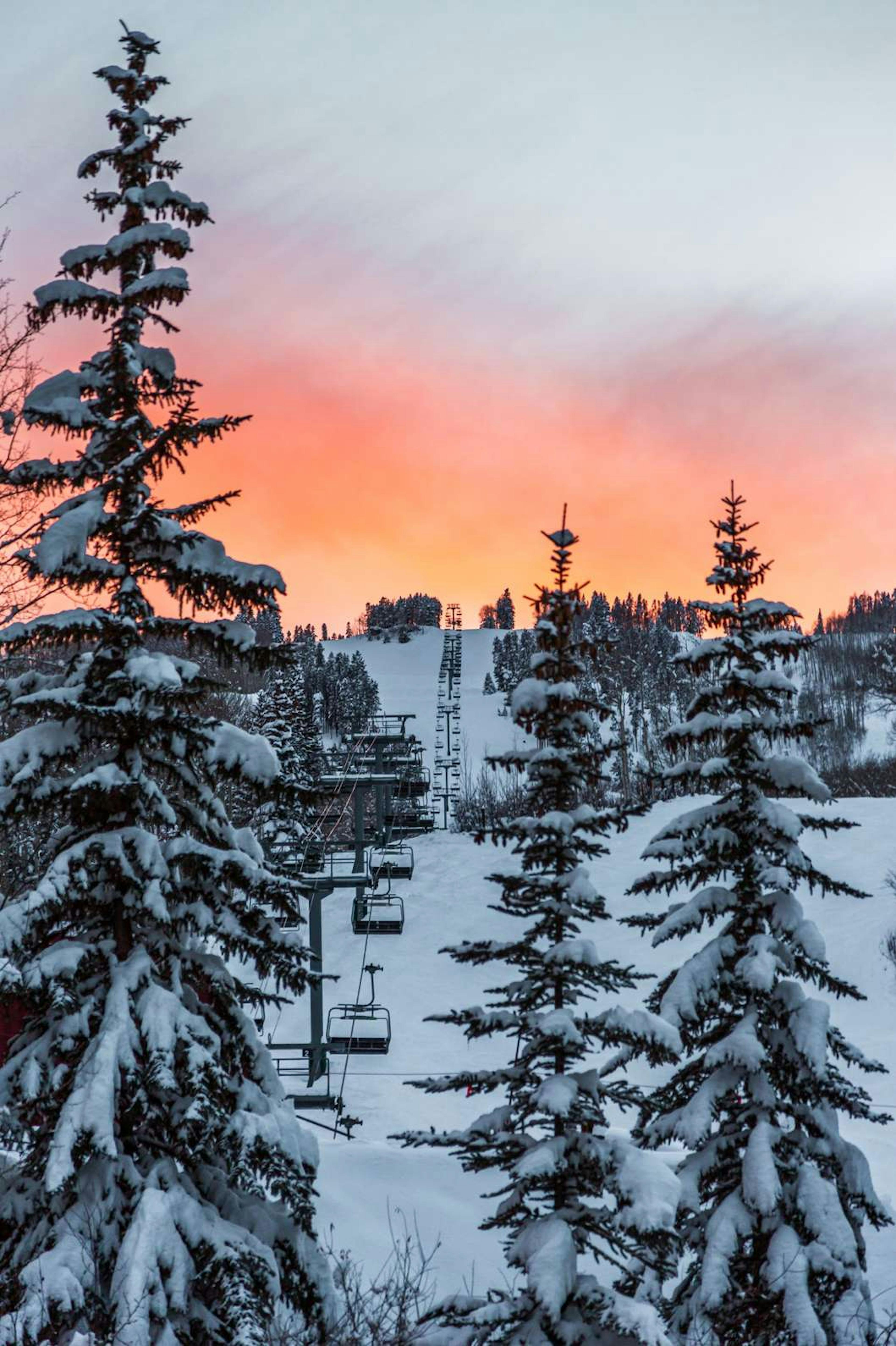 Sunset over Strawberry Park at Beaver Creek Resort