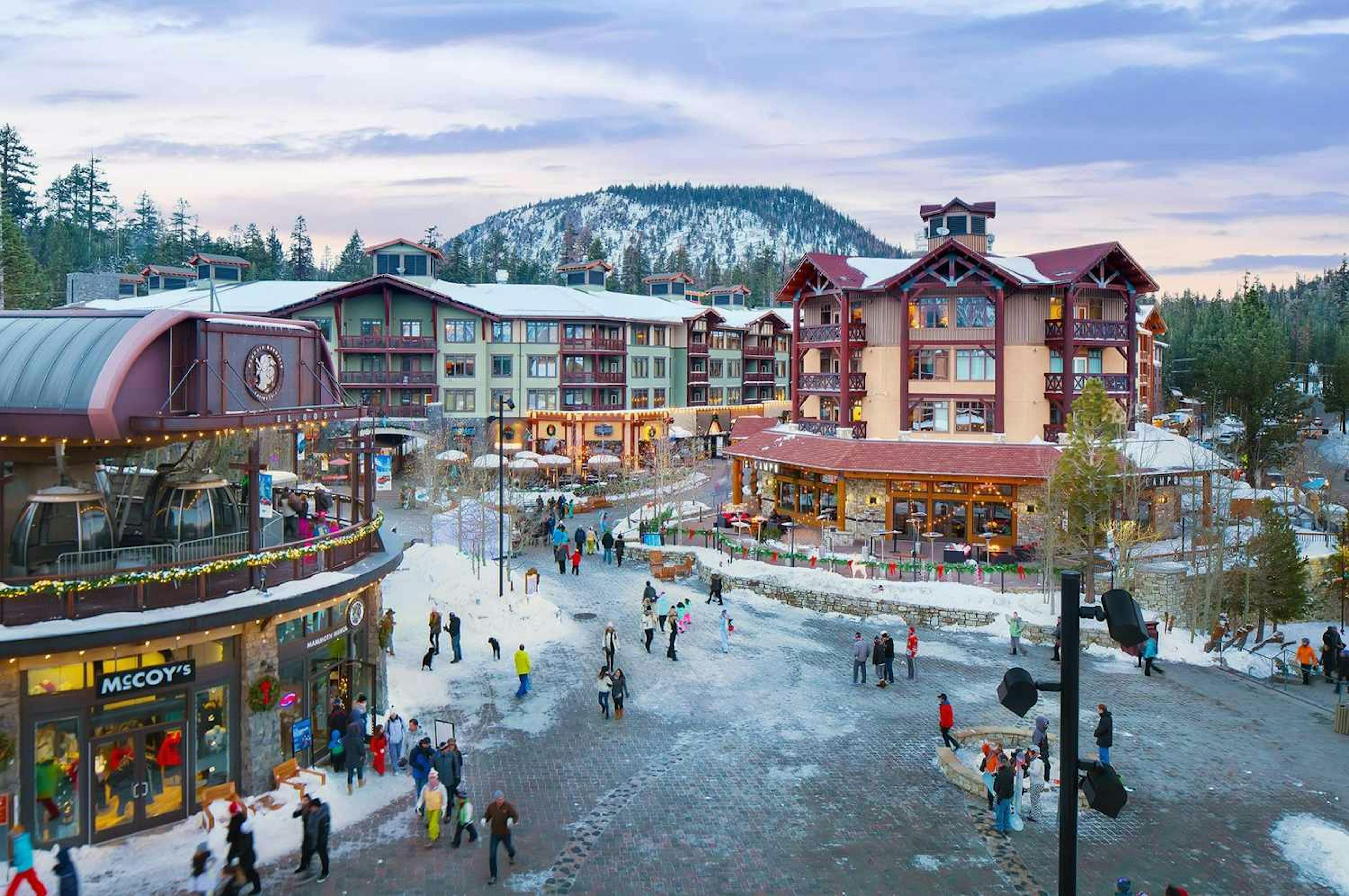 The base village at Mammoth Mountain in California